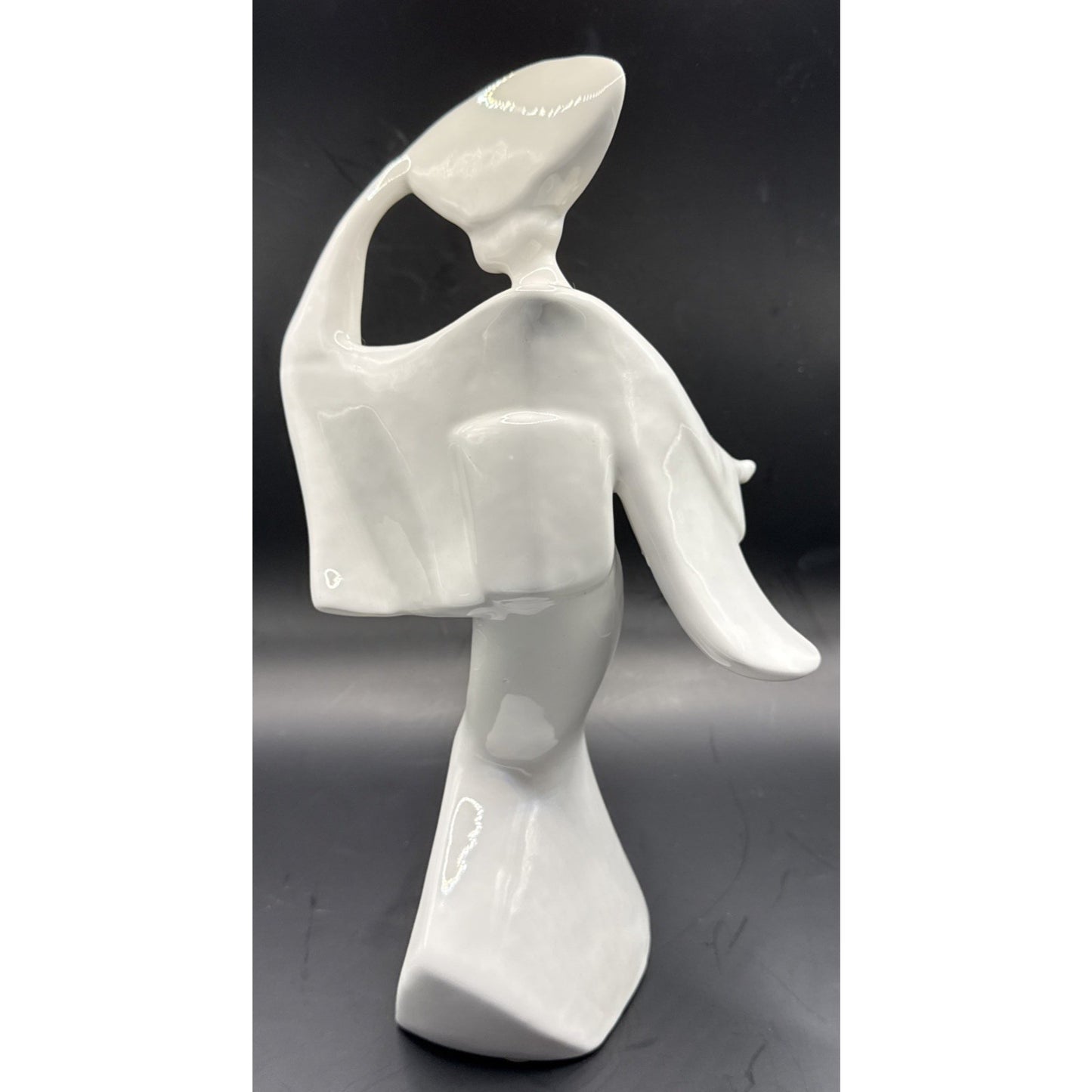 Vtg Blanc de Chine Awa Odori Dancer Sculpture Keiten Takahashi Porcelain Glazed