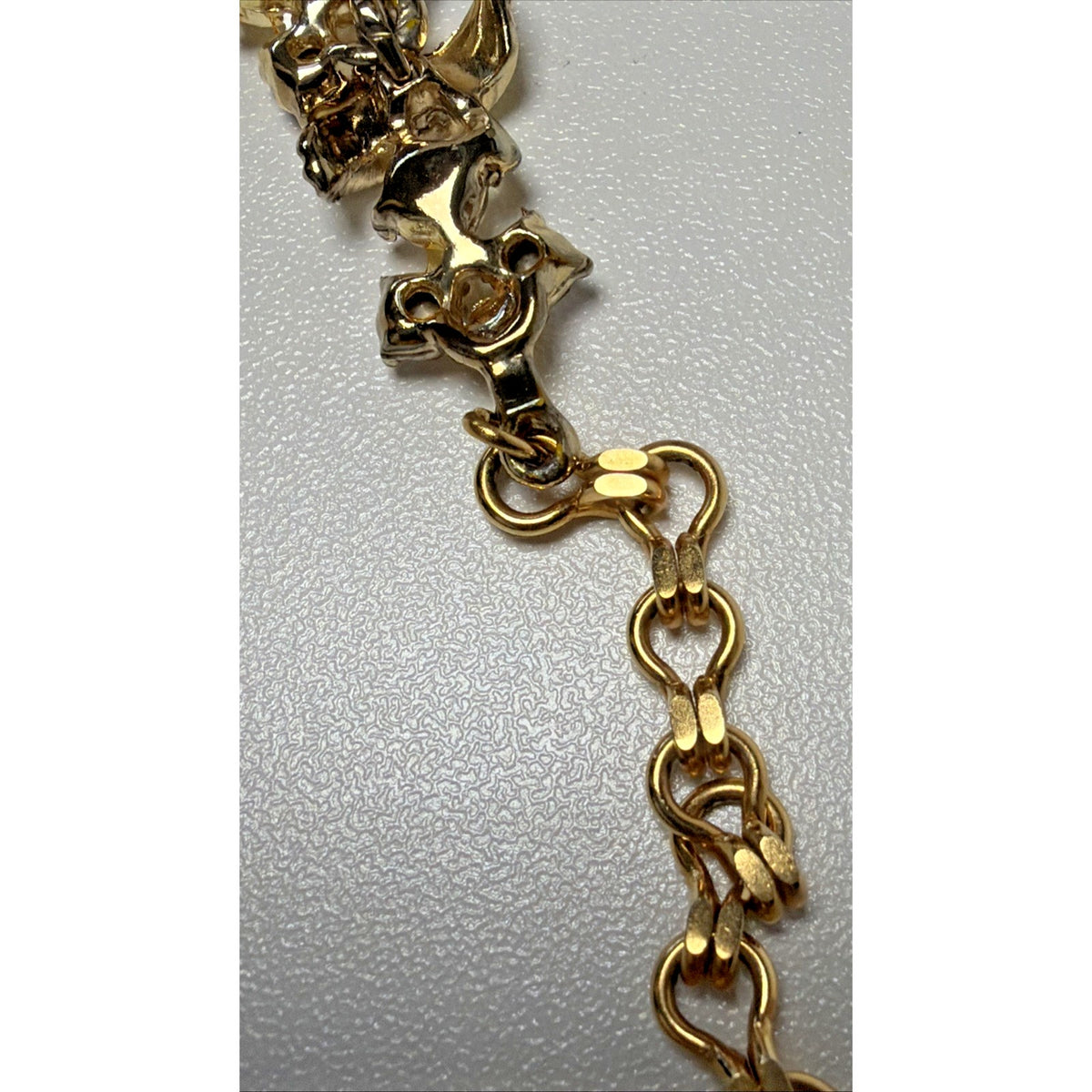 Vintage Aurora Borealis Crystal Choker Link Gold Tone Necklace Adjustable As Is