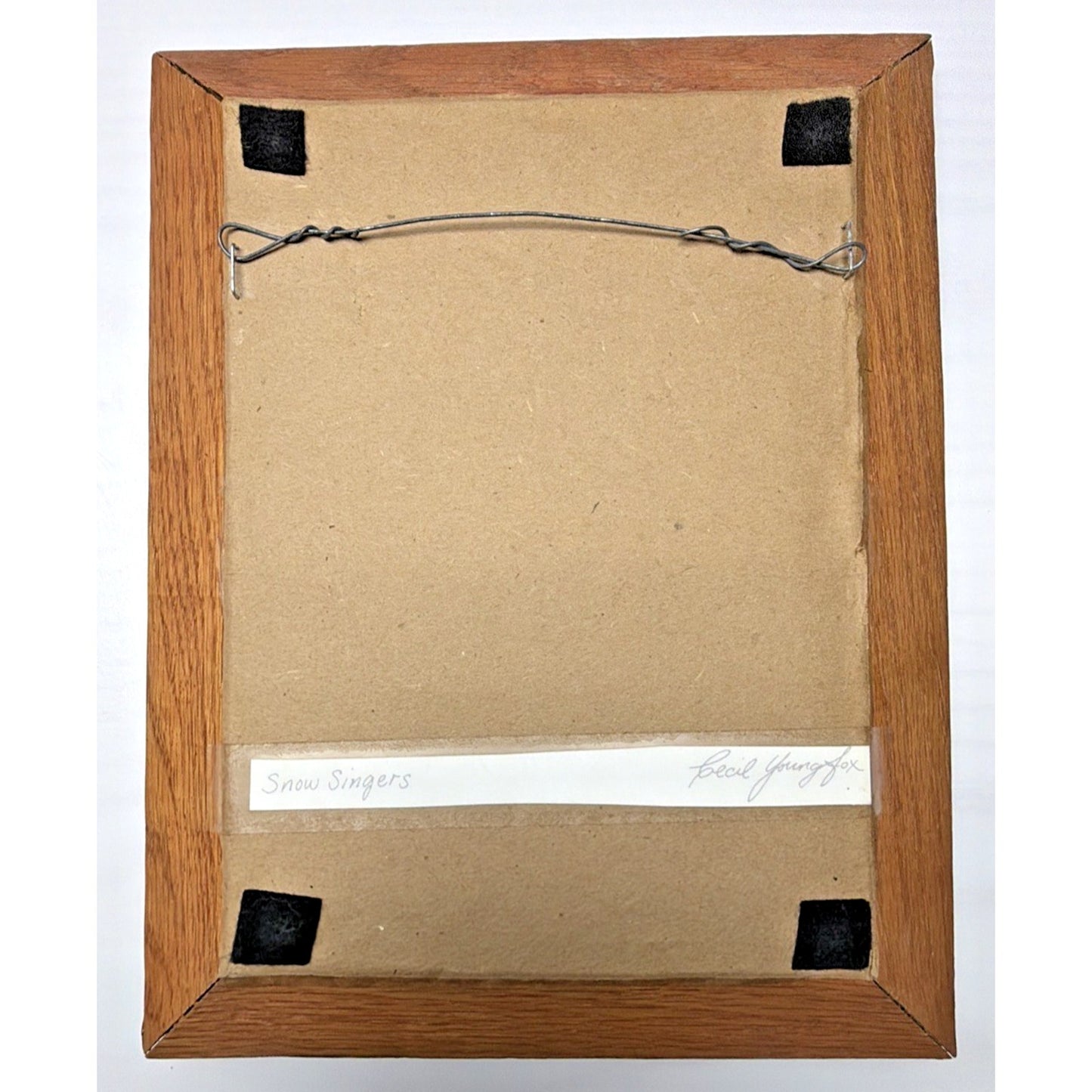 Vtg Cecil Youngfox Canadian Native Art Snow Singers Signed Wood Frame As Is