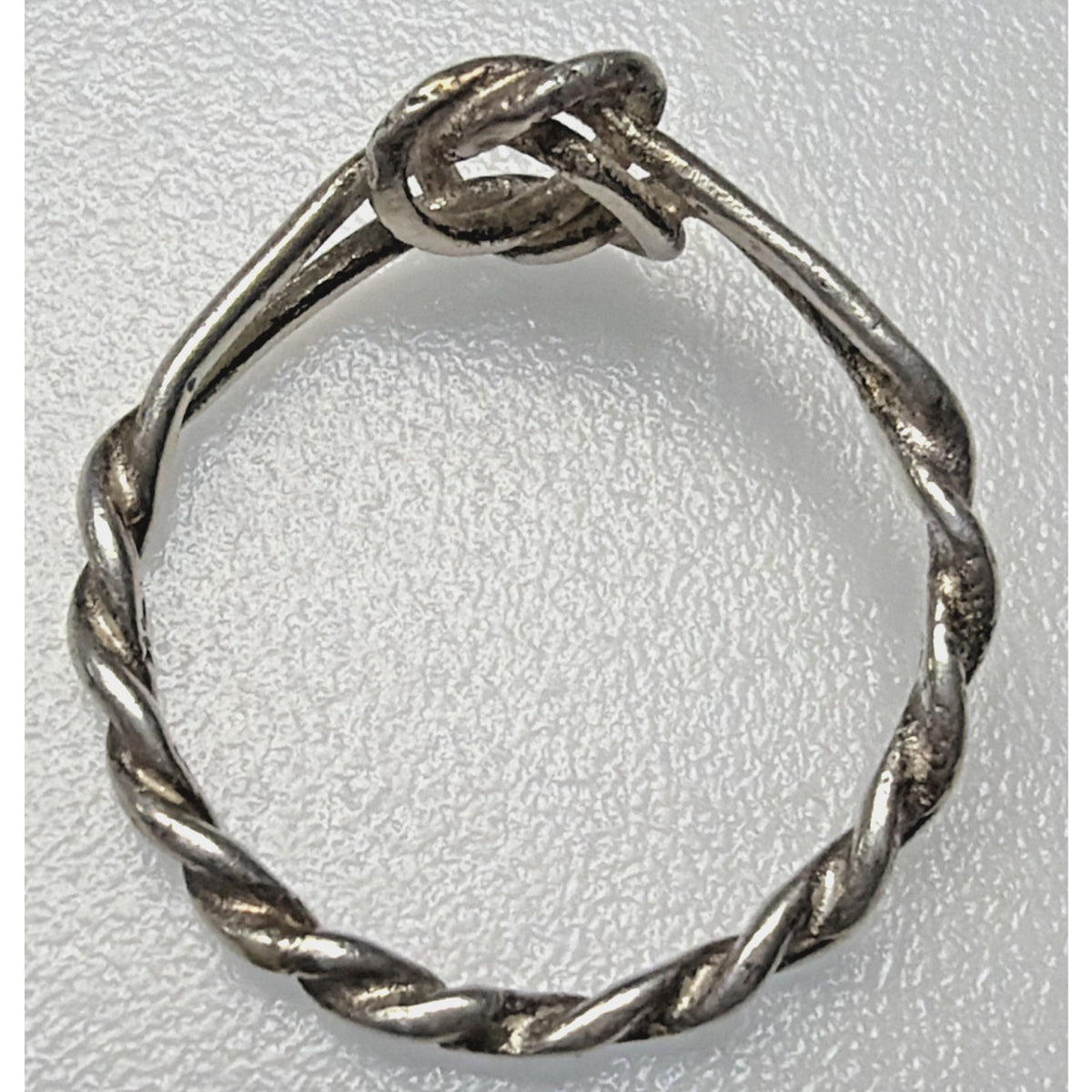Antique 14k White Gold Twisted Rope Love Knot Ring Sz 4.5 As Is