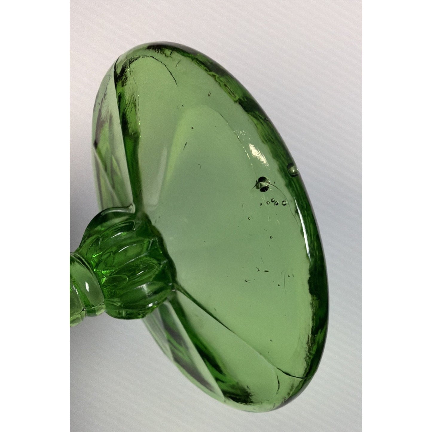 Old Northwood Glass Wild Flower Green Footed Compote Candy Dish