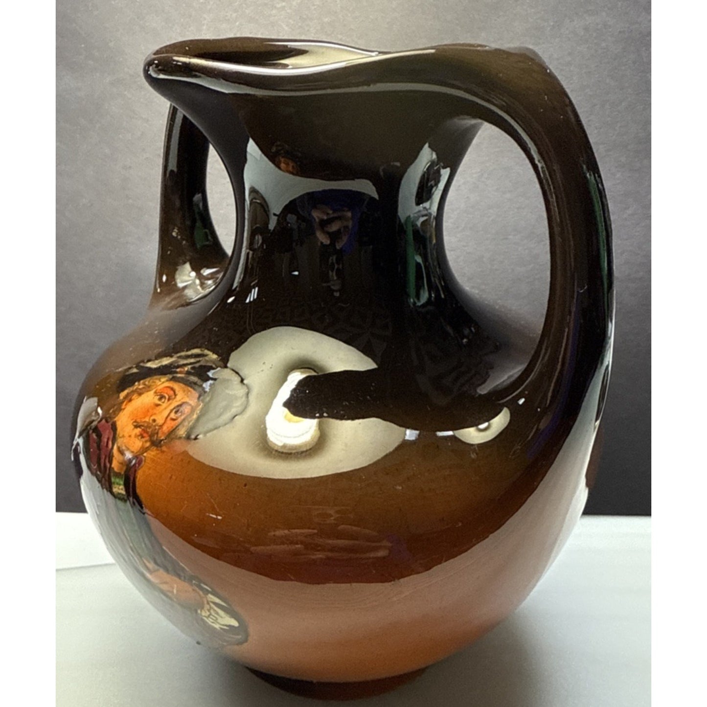 Old Redwood Pottery Glazed Colonial Amphora Vase Double Handle As Is