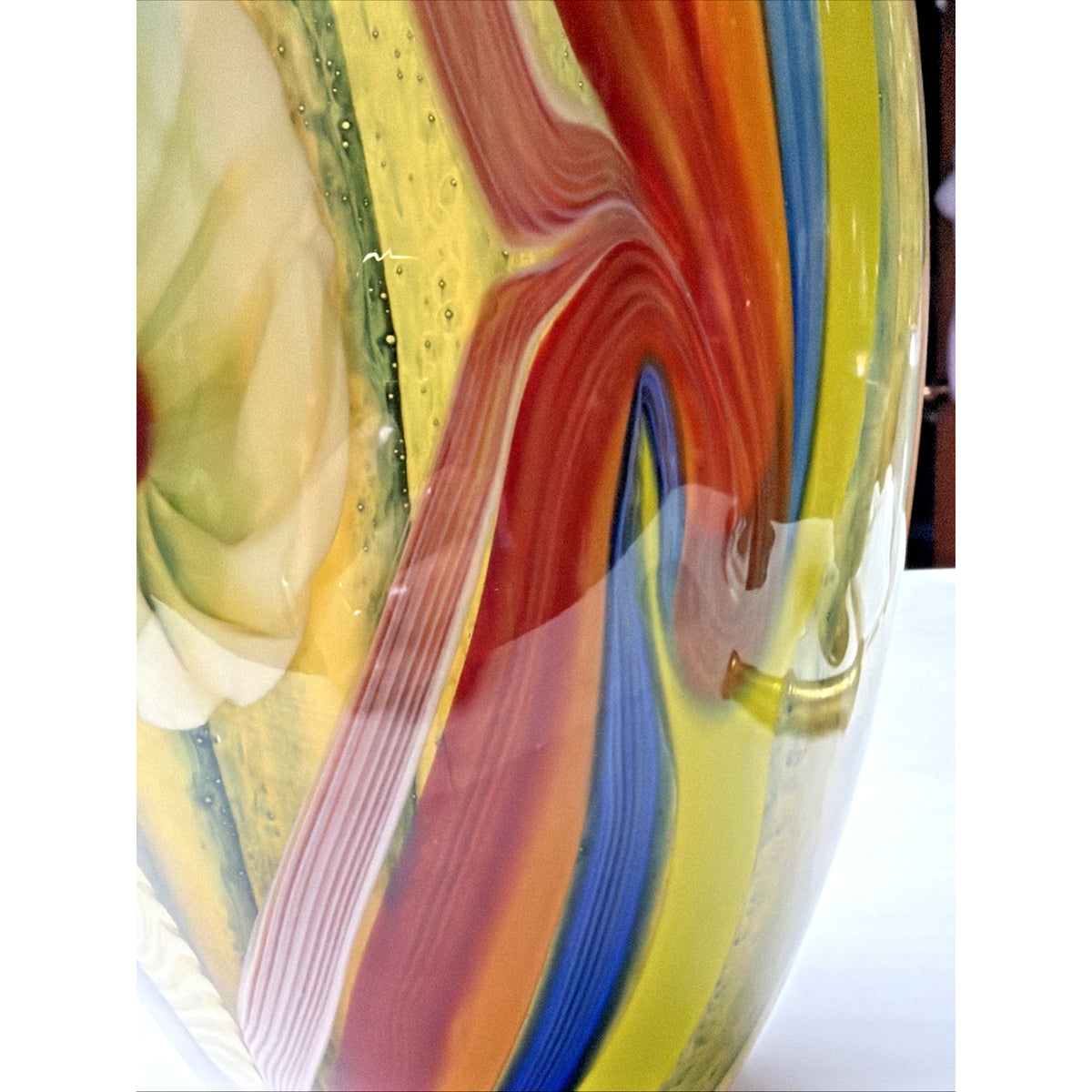 Vtg Cristalleria Ann Primrose D'Arte Murano Abstract Vase Millefiori Sommerso