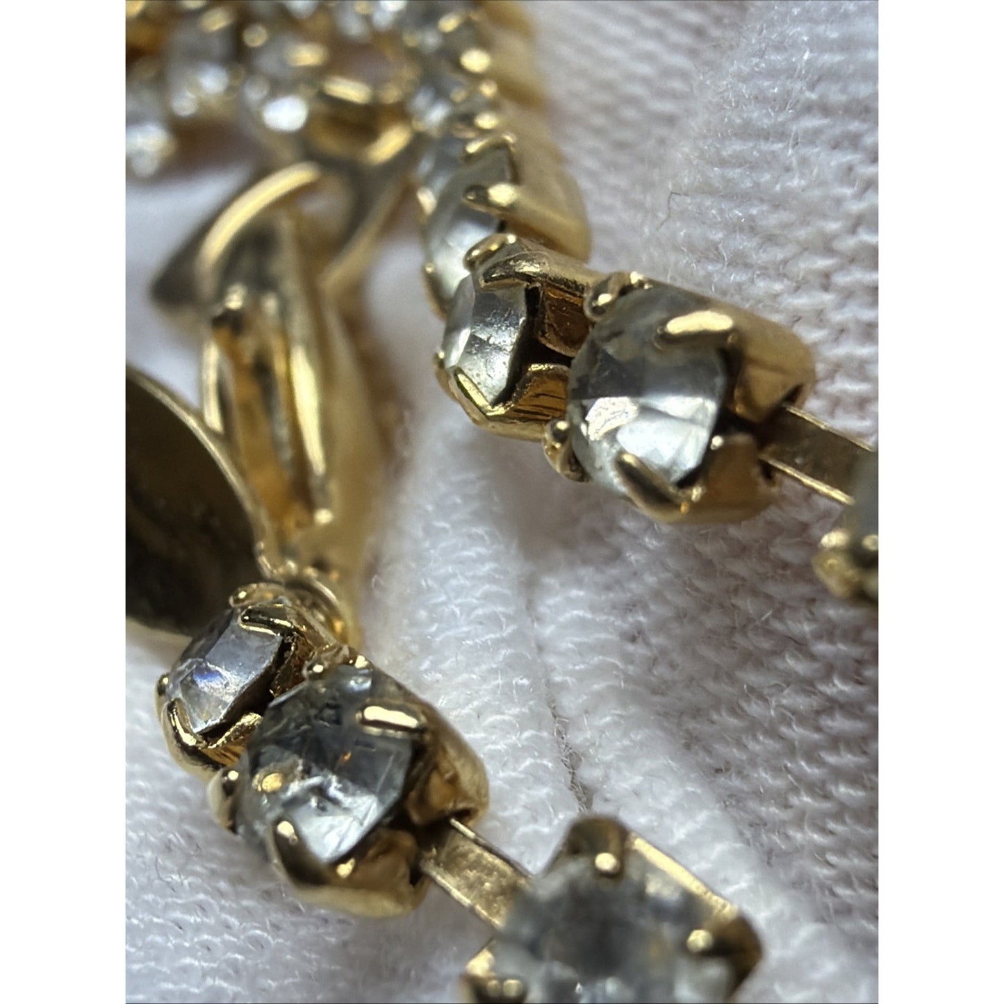 Vintage Park Lane Gold Tone Faceted Rhinestone Tennis Bracelet 7.25”