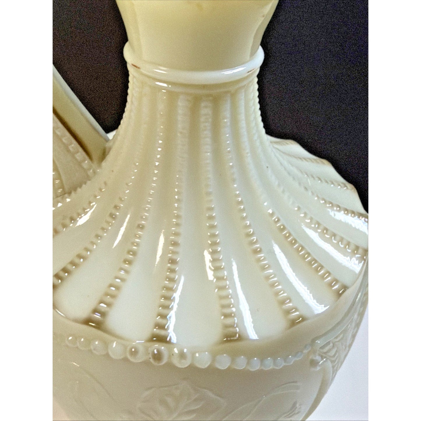 EAPG National Northwood Glass Iris Wild Bouquet Custard Uranium Cruet No Stopper