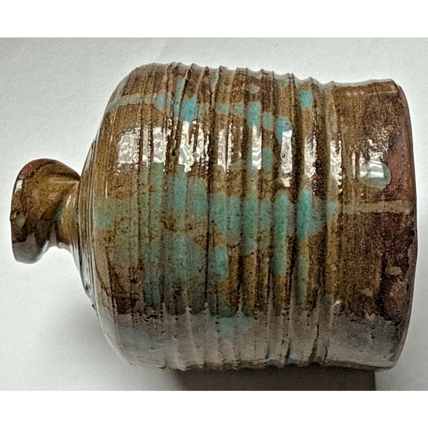 MCM Bailey Studio Art Pottery Glazed Vase Weed Pot Brown Green As Is
