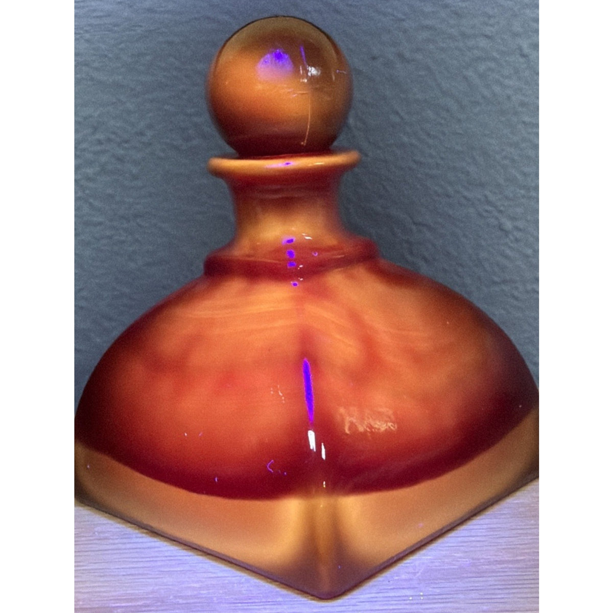 MCM Manganese Art Glass Ruby Red Perfume Bottle Stopper Dauber Italy As Is