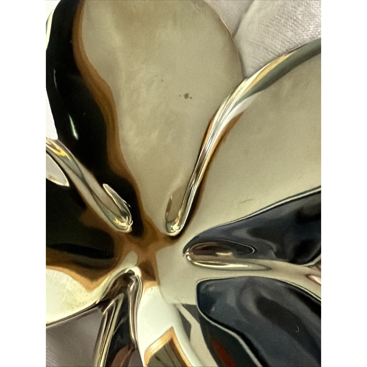 Vintage Gerity 24K Goldplate Four Leaf Clover Shamrock Paperweight As Is