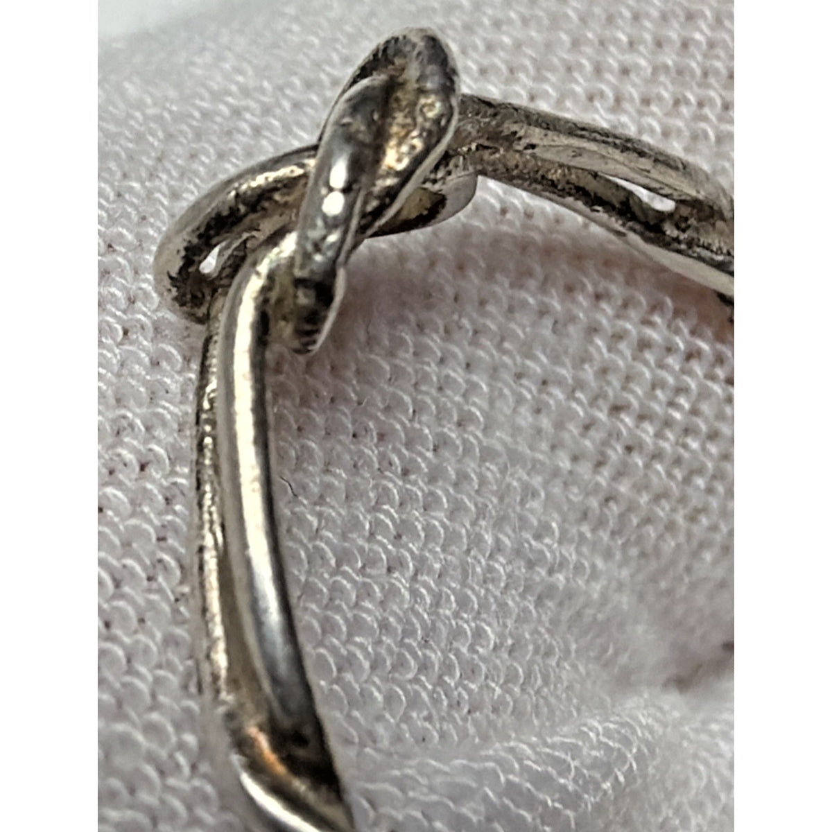 Antique 14k White Gold Twisted Rope Love Knot Ring Sz 4.5 As Is