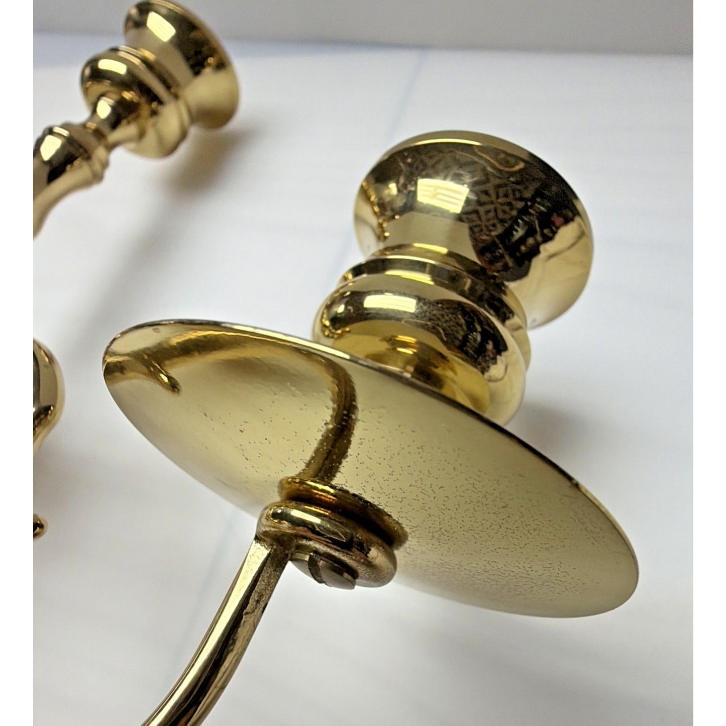 Vintage Three Arm Gold Metal Brass Candle Holder Ornate Candelabra As Is
