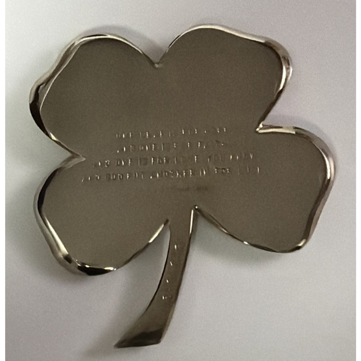 Vintage Gerity 24K Goldplate Four Leaf Clover Shamrock Paperweight As Is
