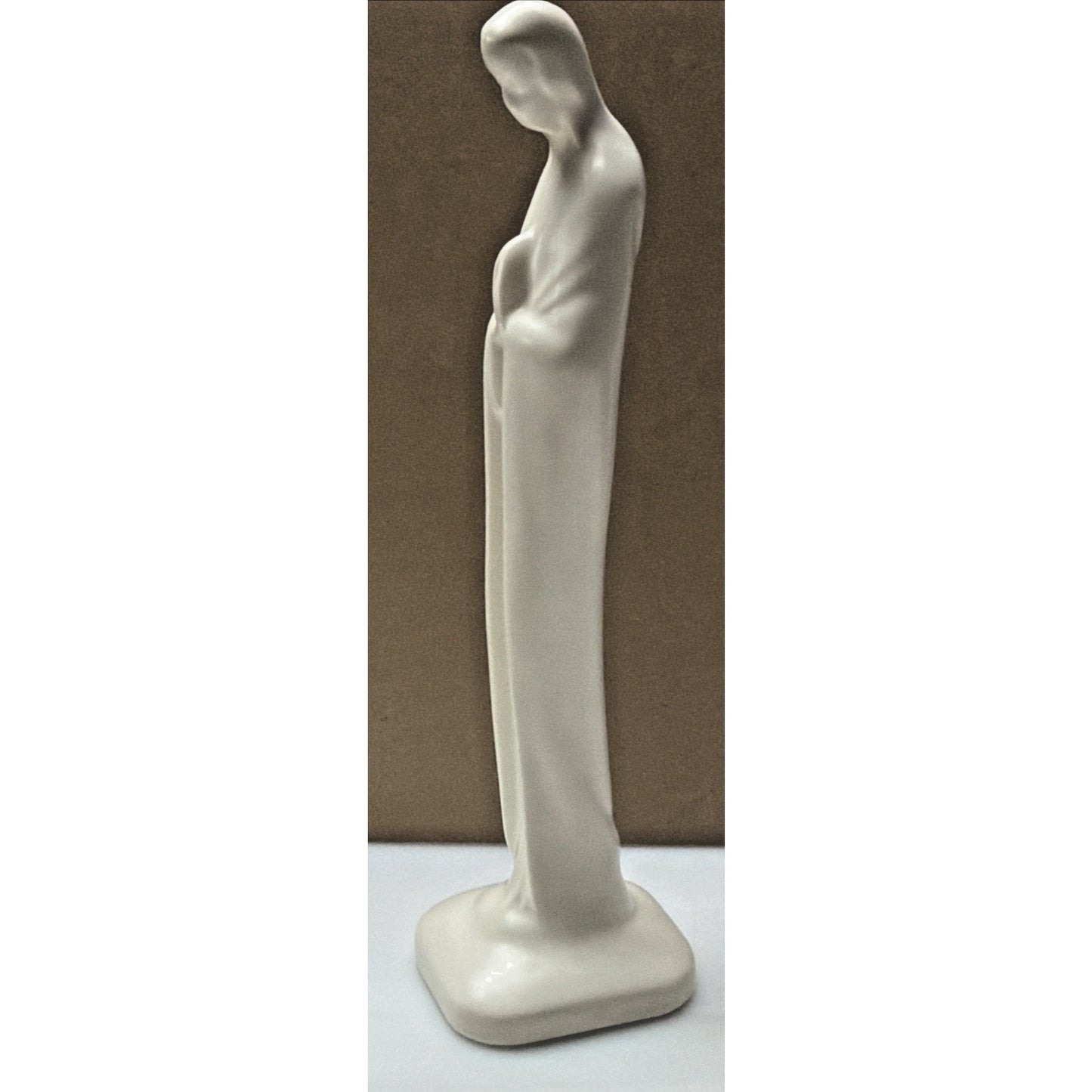 Vtg Haeger Pottery Praying Virgin Mary Madonna Statue White Matte Ceramic #303