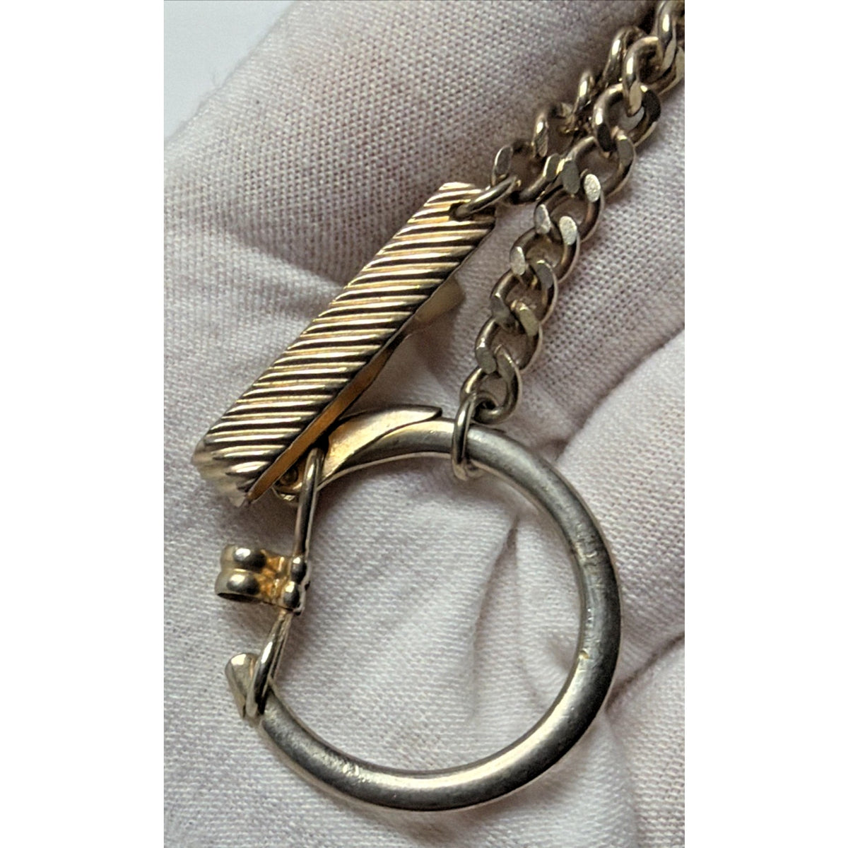 Vintage Pocket Watch Chain Clip Money Watch Holder Cuban Link As Is