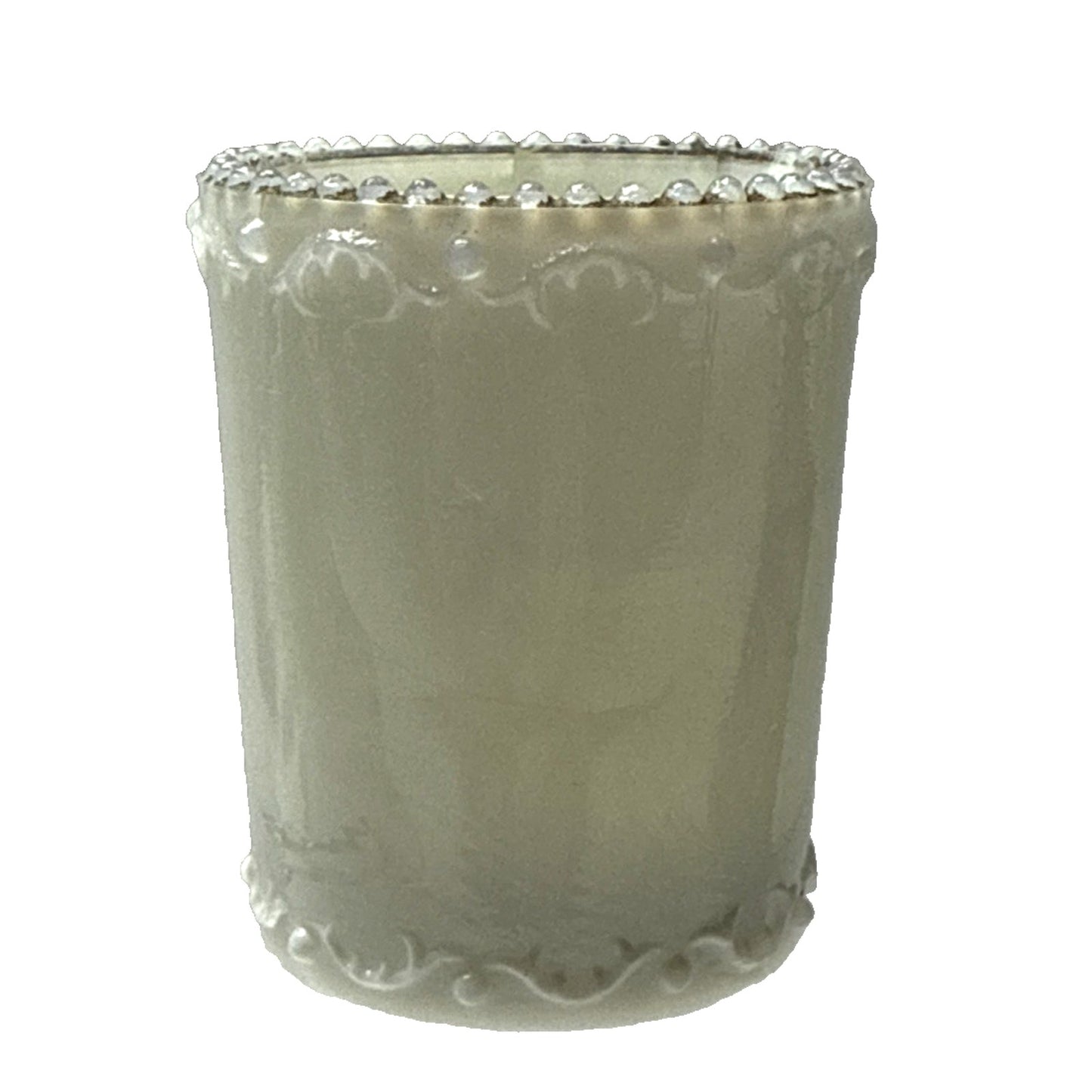EAPG Unidentified Milk Glass Toothpick Matchstick Tobacco Childs Bead Scroll