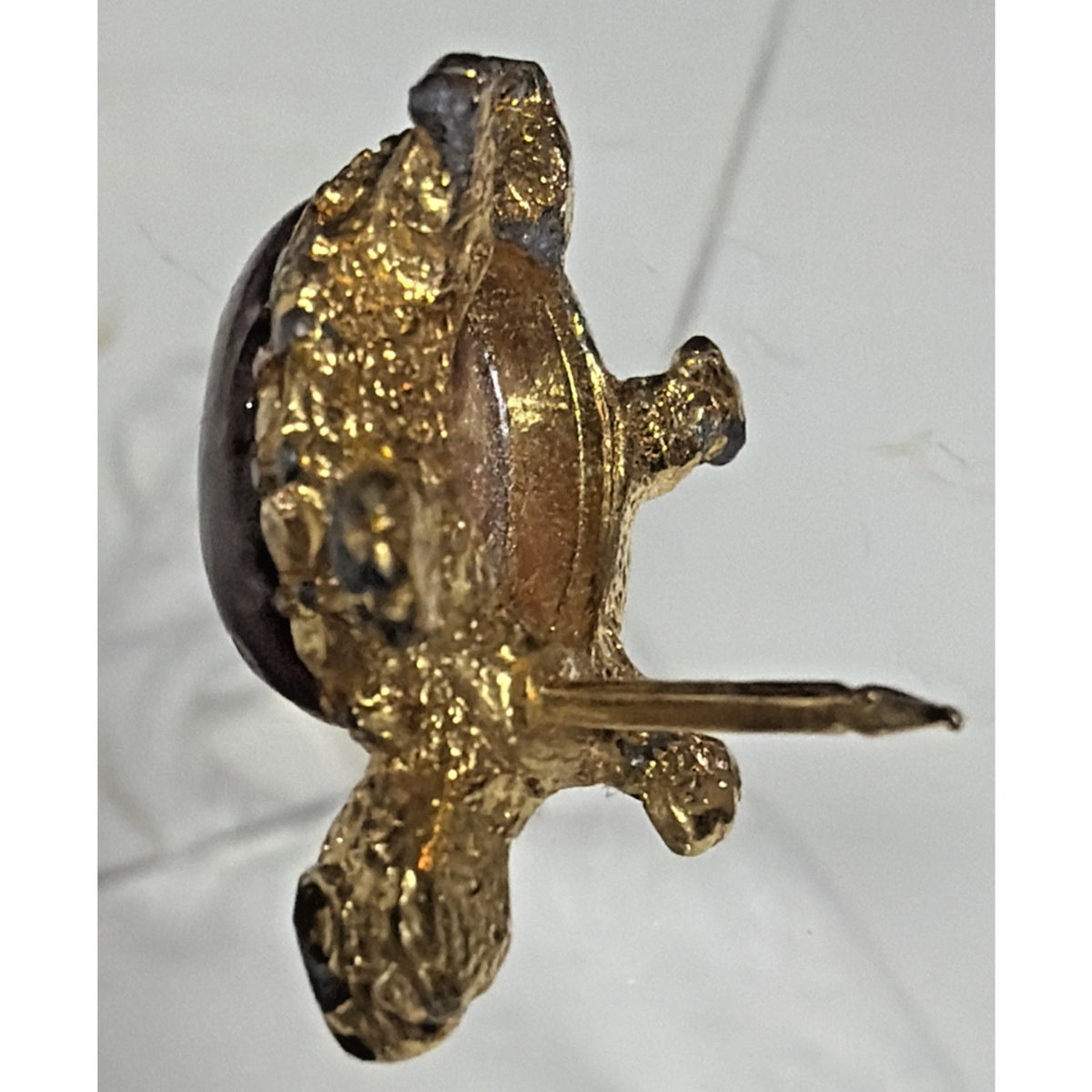 Vintage Turtle Pin Scarab Carved Egyptian As Is