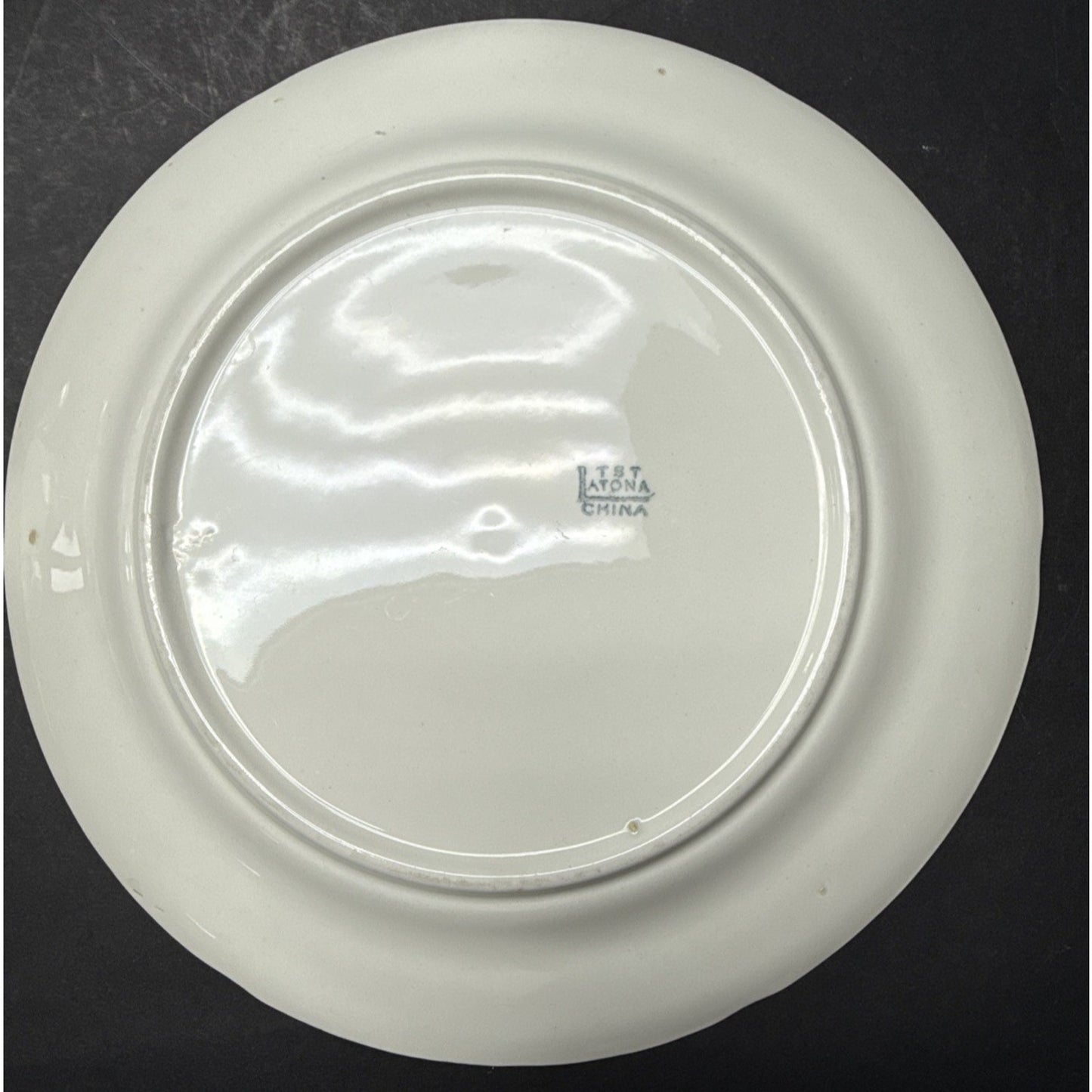 Old Latona Taylor Smith Taylor Hand Painted Plate Deer Rack Landscape Signed