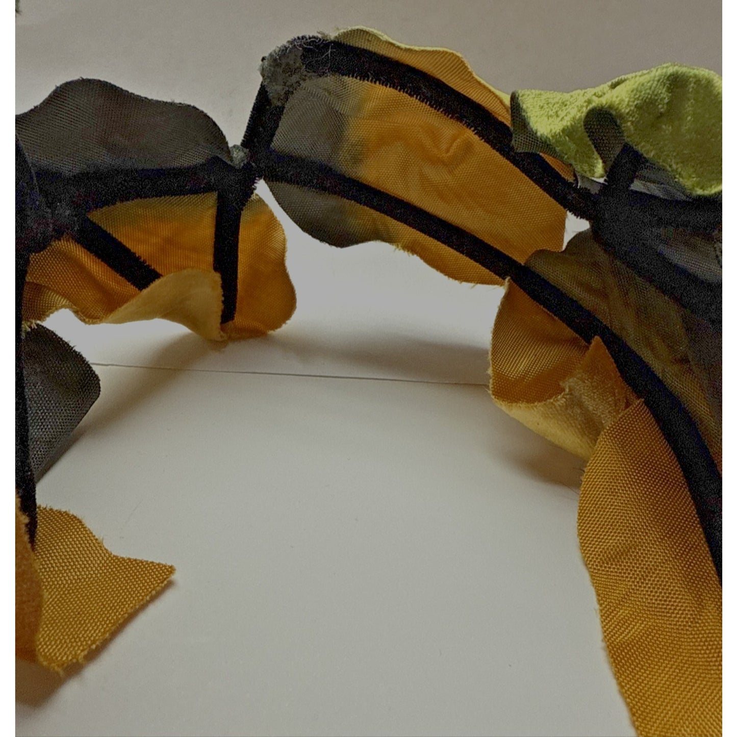 Vintage Metallic Velvet Maple Leaf Half Hat Fascinator Gold Black Feather