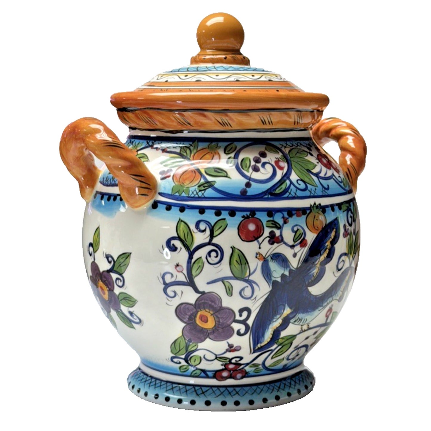 Dario Farrucci Designs Villa Paradiso Canister Cookie Jar Handles 9.25 in