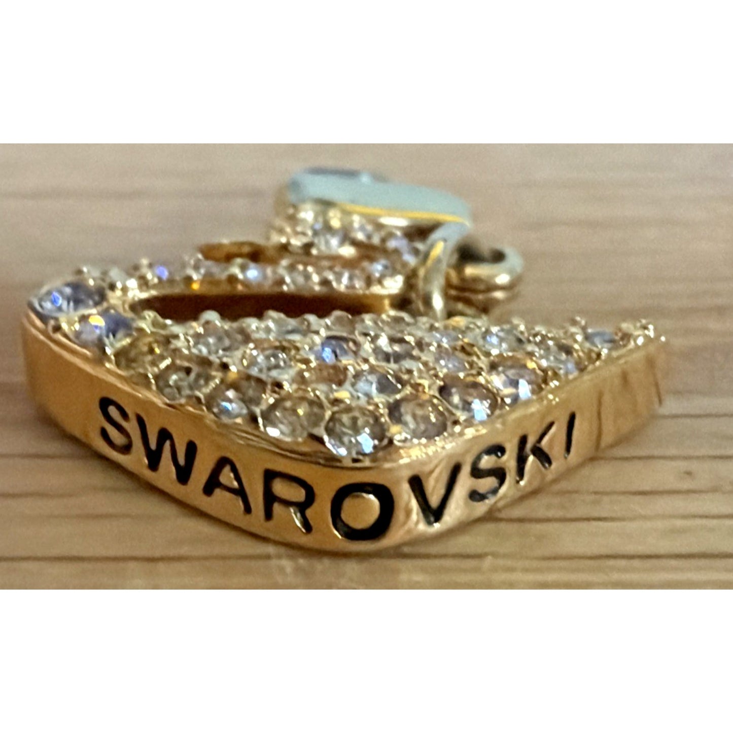 Swarovski Golden Swan Pave Crystal Charm Pendant