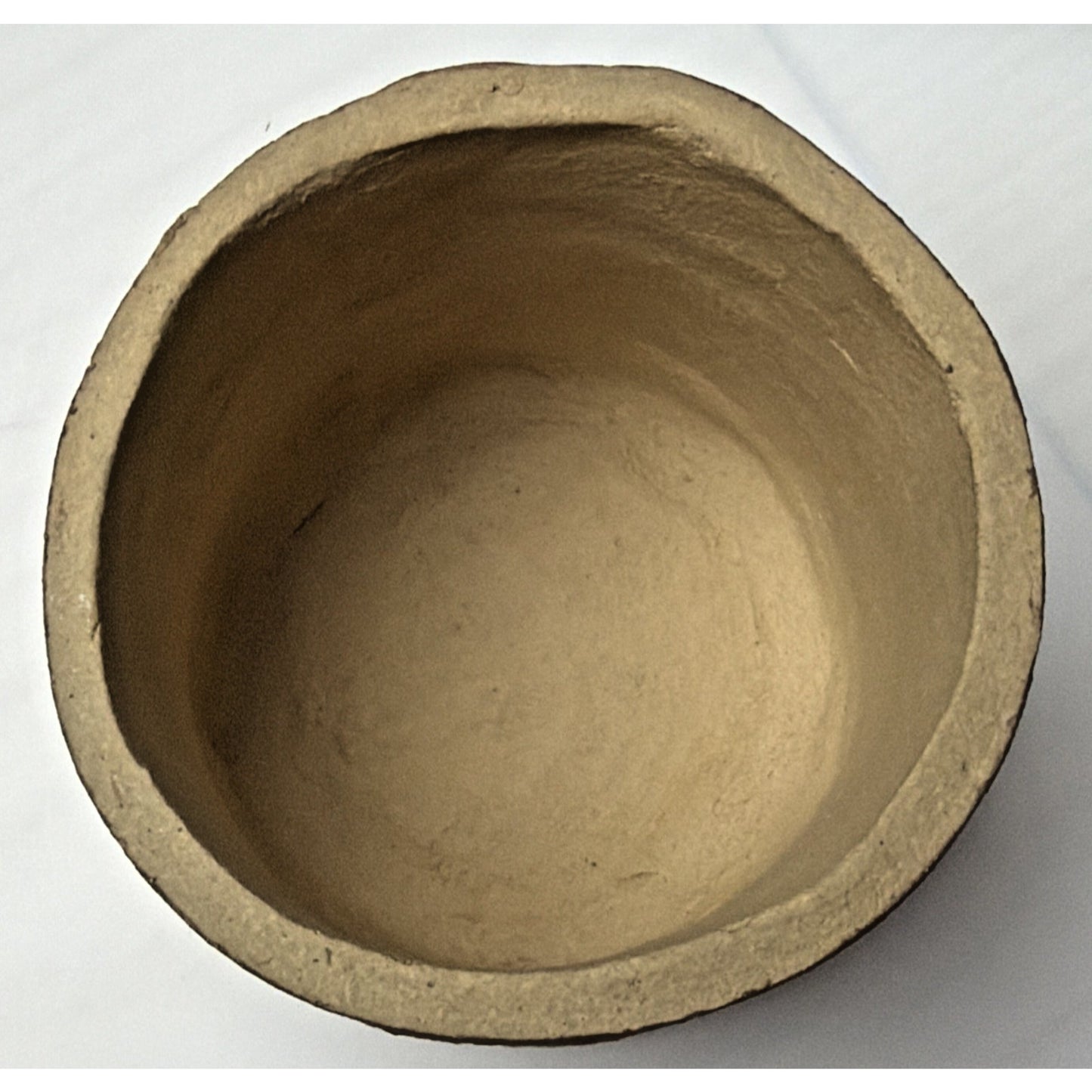 Vintage Boynton Art Pottery Abstract Vase Cup Planter Signed Brown Tan