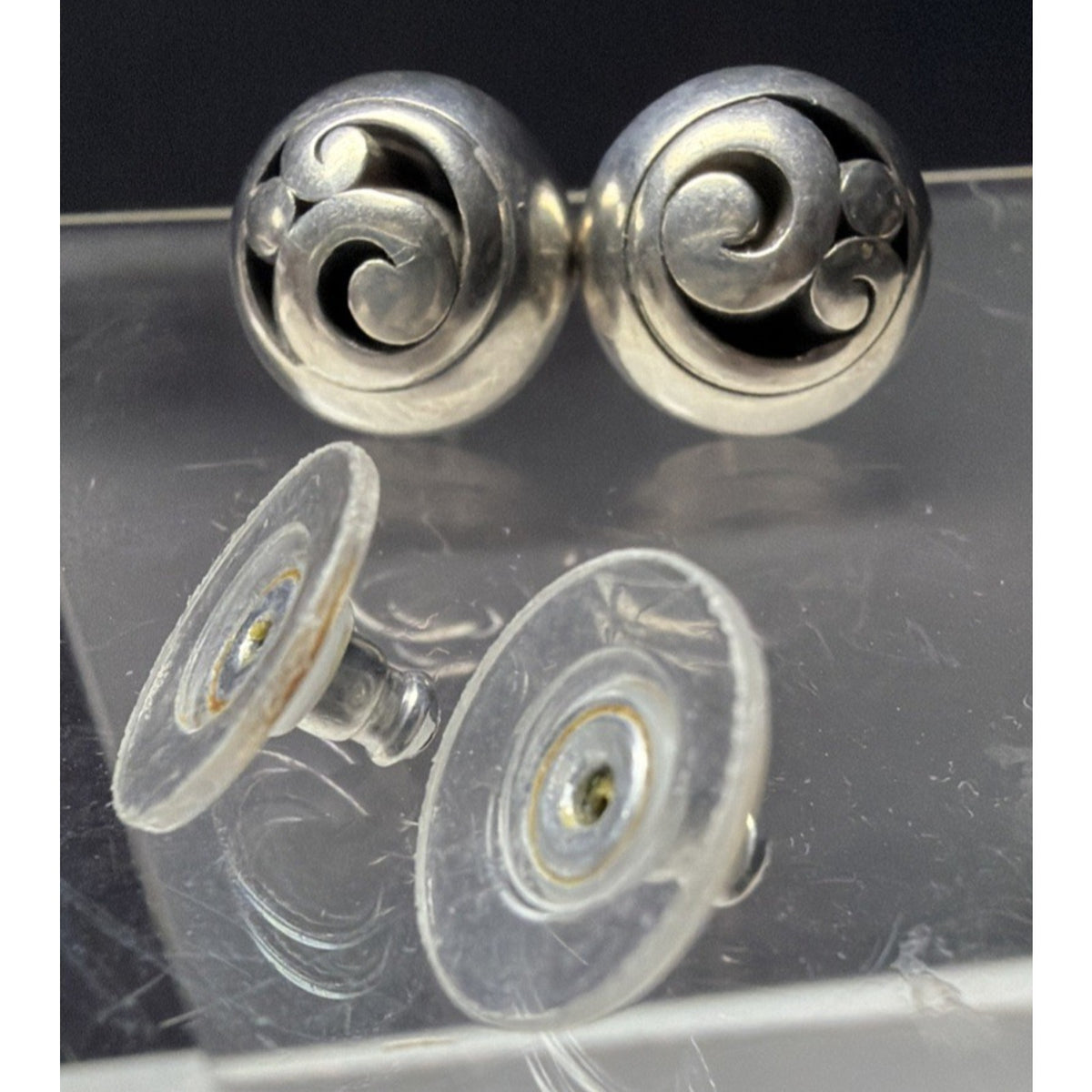 Brighton Contempo Post Earrings JA9908 Silver Swirl Abstract