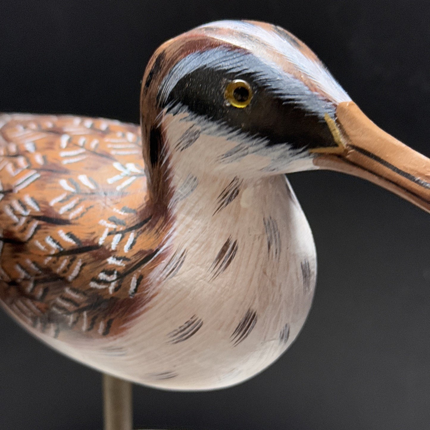 Vintage Hand Painted Carved Wood Shorebird Sculpture Decoy Folk Art As Is