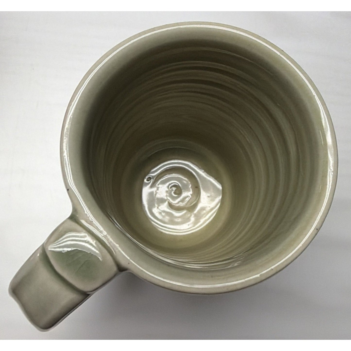 Vtg Studio Art Pottery Mug Drawn Tufted Titmouse Bird Glazed Stoneware Signed