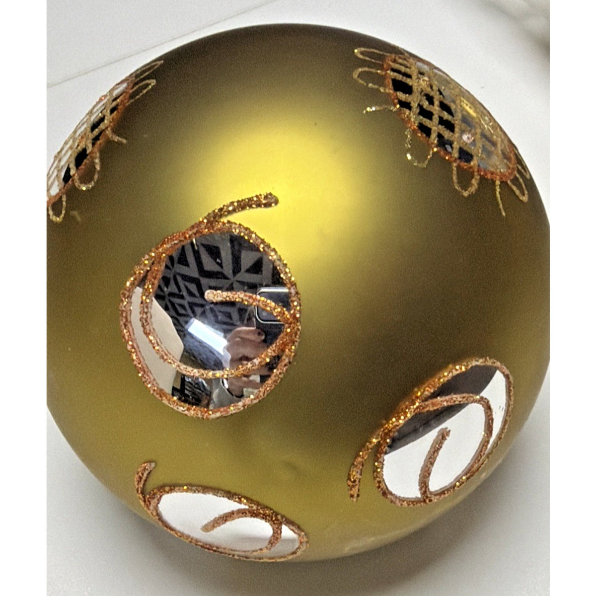 William Sullivan Collection WC Poland Mercury Glass Green Ornament Abstract Gold