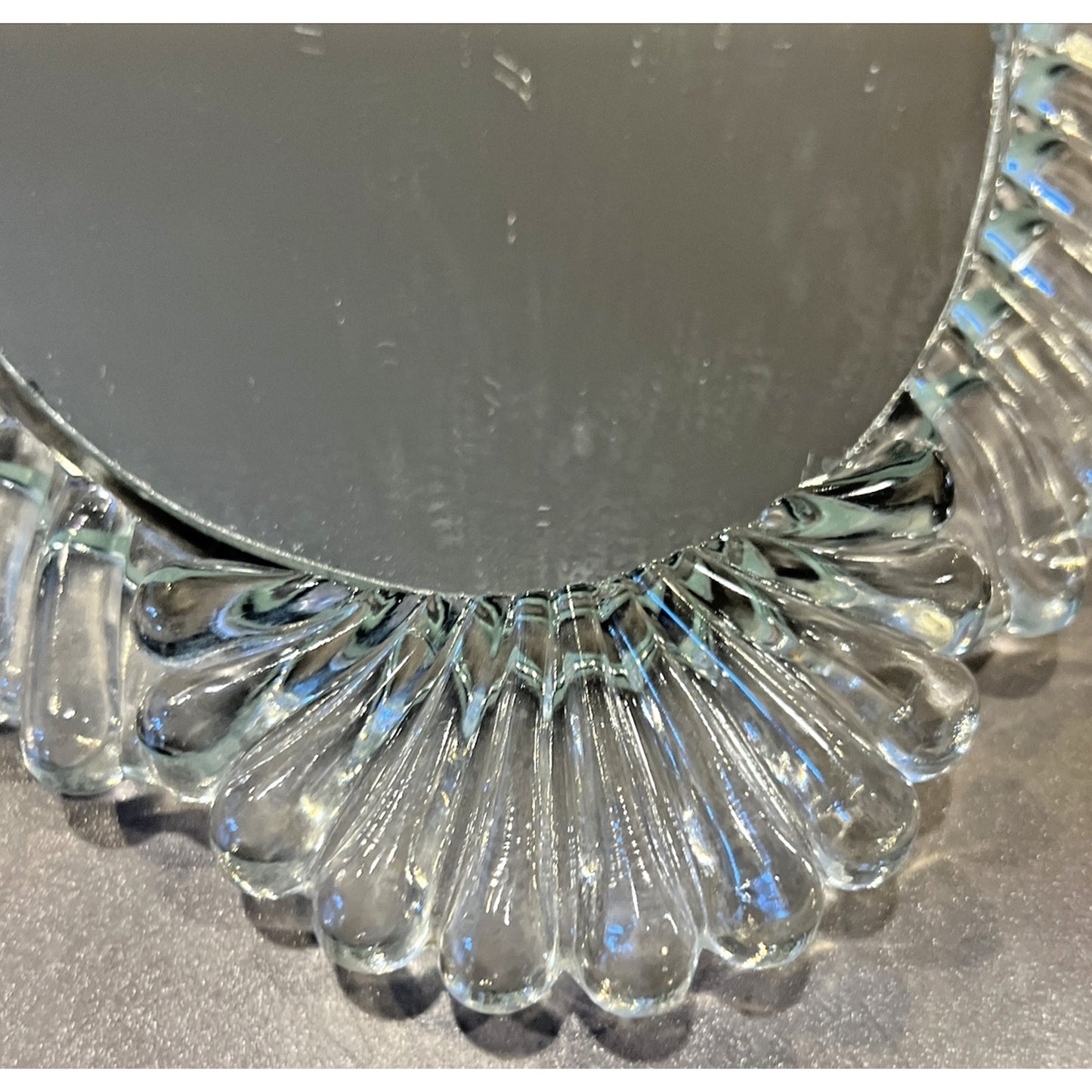 Vintage Ornate Glass Vanity Tray Dresser Mirror Aged Glass Fanned As Is