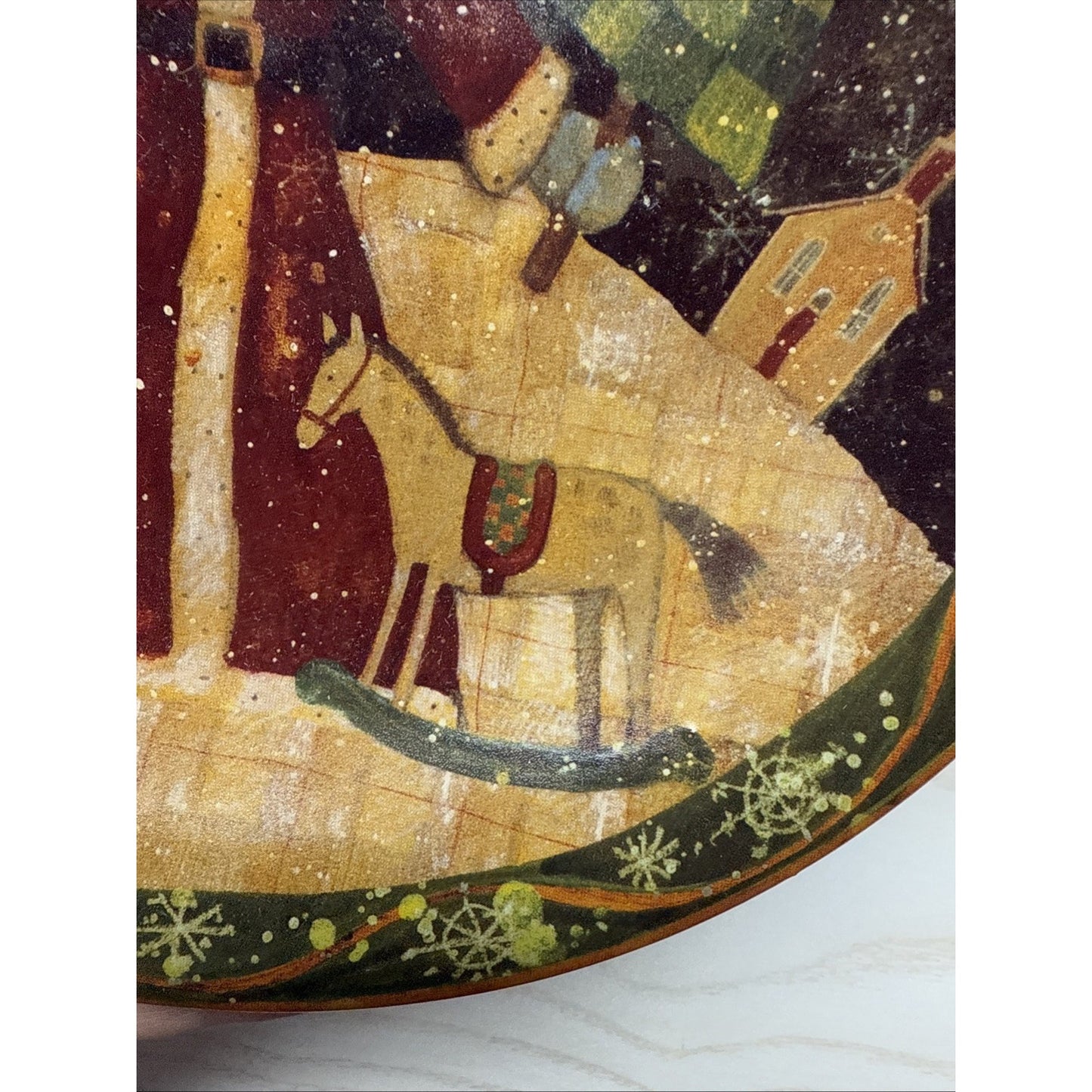 Vtg Lot of 4 Susan Winget Old World Santa Father Christmas Dessert Plate 8" Box