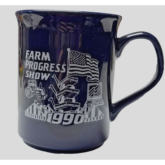 Vintage Farm Progress Show 1990 Mug Cobalt Blue English Ironstone Tableware