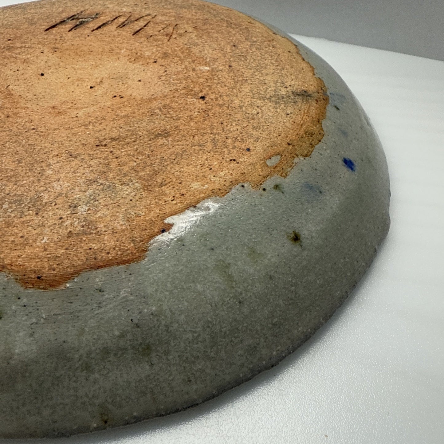 Vintage HMN Art Pottery Platter Plate Bowls Stoneware Blue Circles