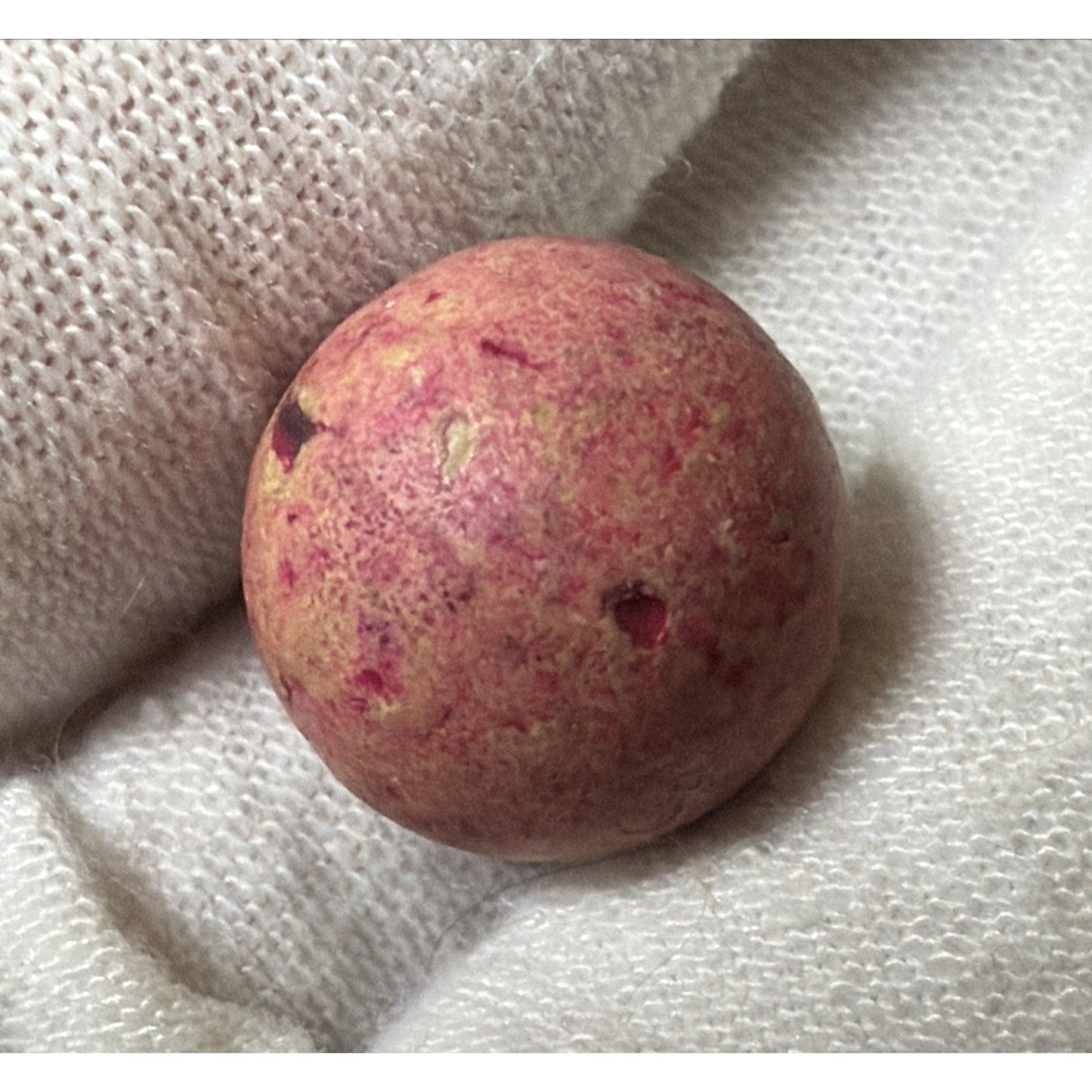 Antique Lot of 4 Clay Marbles As Is Yellow Brown Red