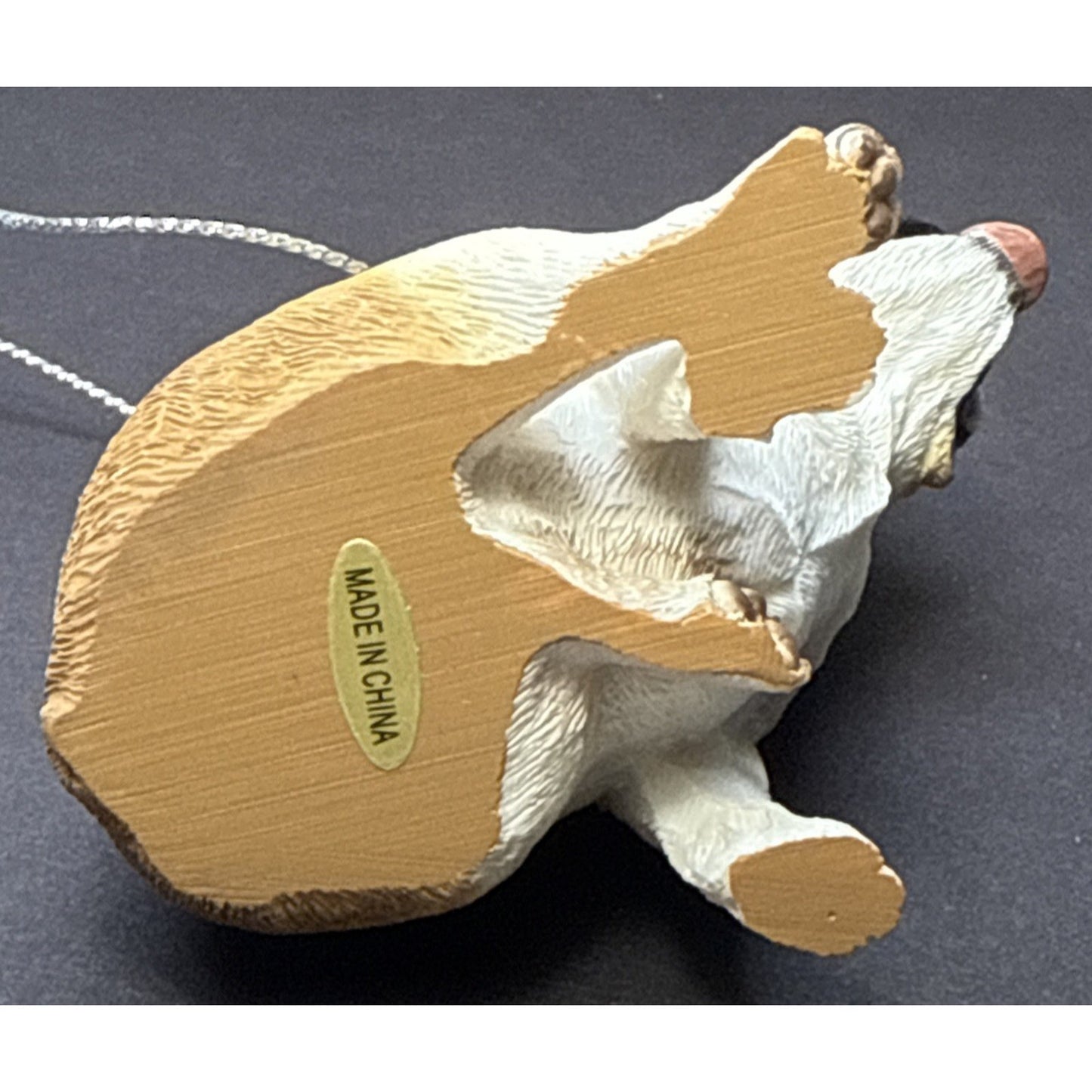 Vintage Sandicast Bulldog Puppy Dog Fawn Ornament Hat Box