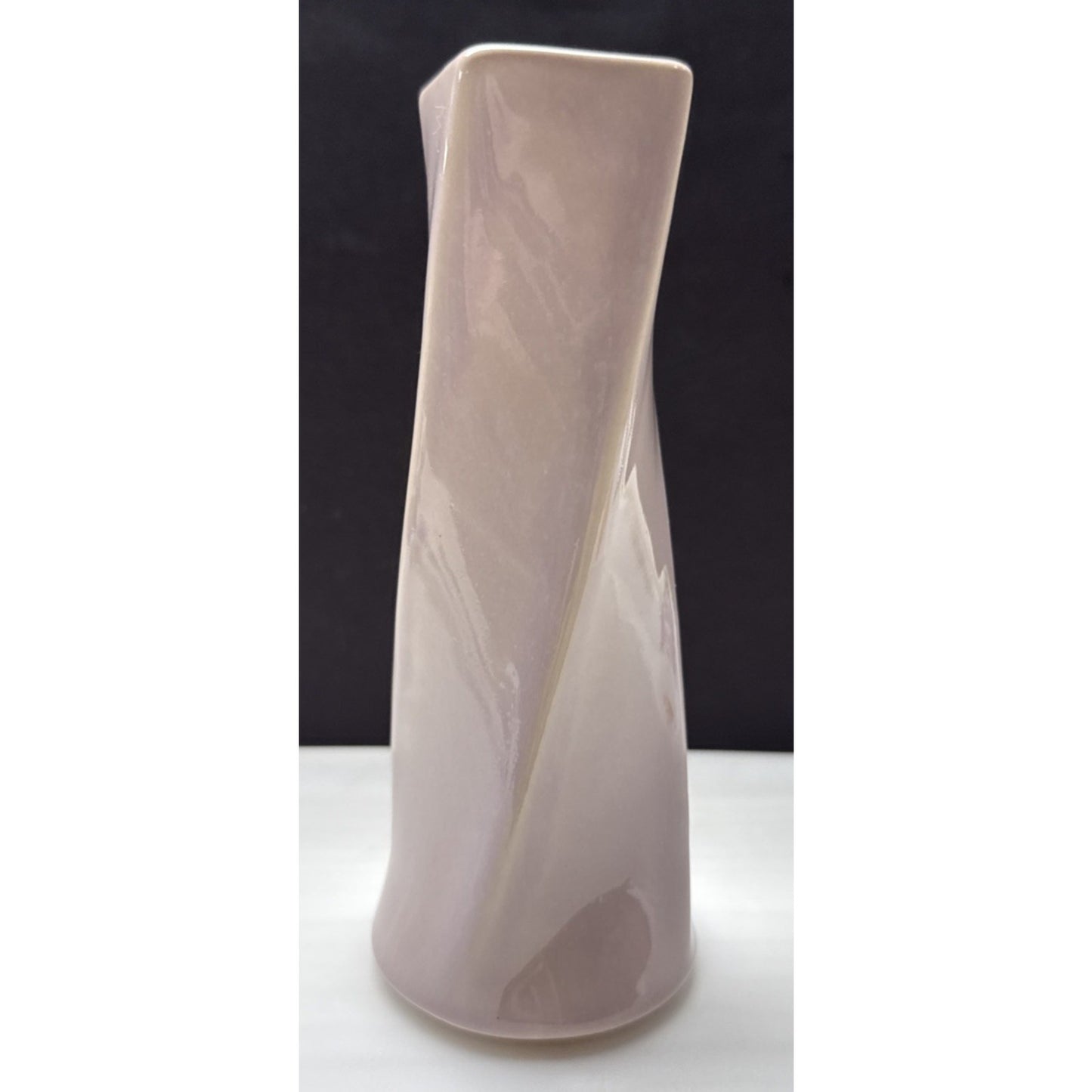 Vintage McCoy Pottery Ceramic Twisted Vase Lavender Pink 542 Candle Holder