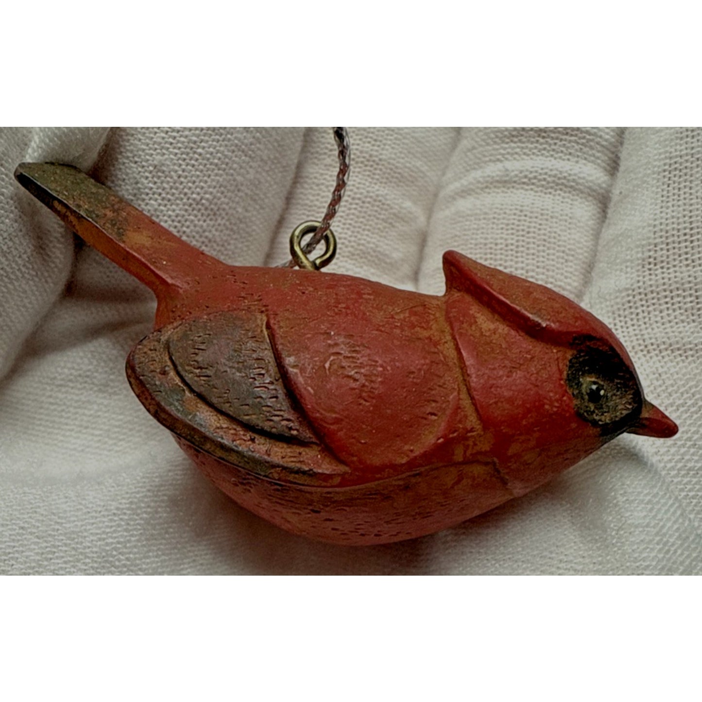 Vintage Lot of 3 Cardinal Ornaments Small Mini Resin Red Bird