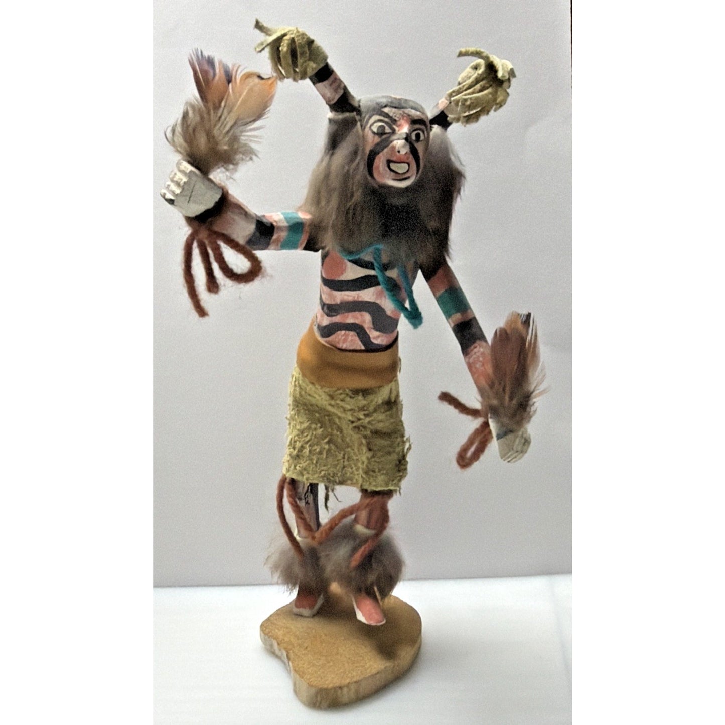 Vintage Kachina Doll Clown Dancer Signed Smith Native American Navajo As Is