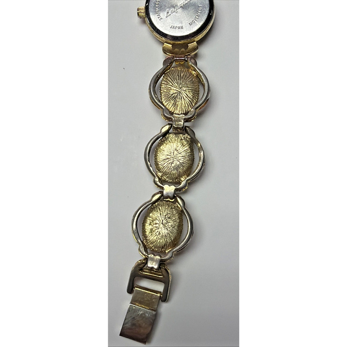 Vtg Lafayette Scarab Beetle Watch Bracelet Ladies MOP 22mm Sz 6.5