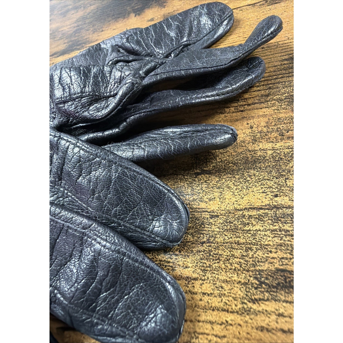 Vtg Lot of 3 Womens Gloves Black Leather Cotton Blend Cream Beaded Grandoe As Is