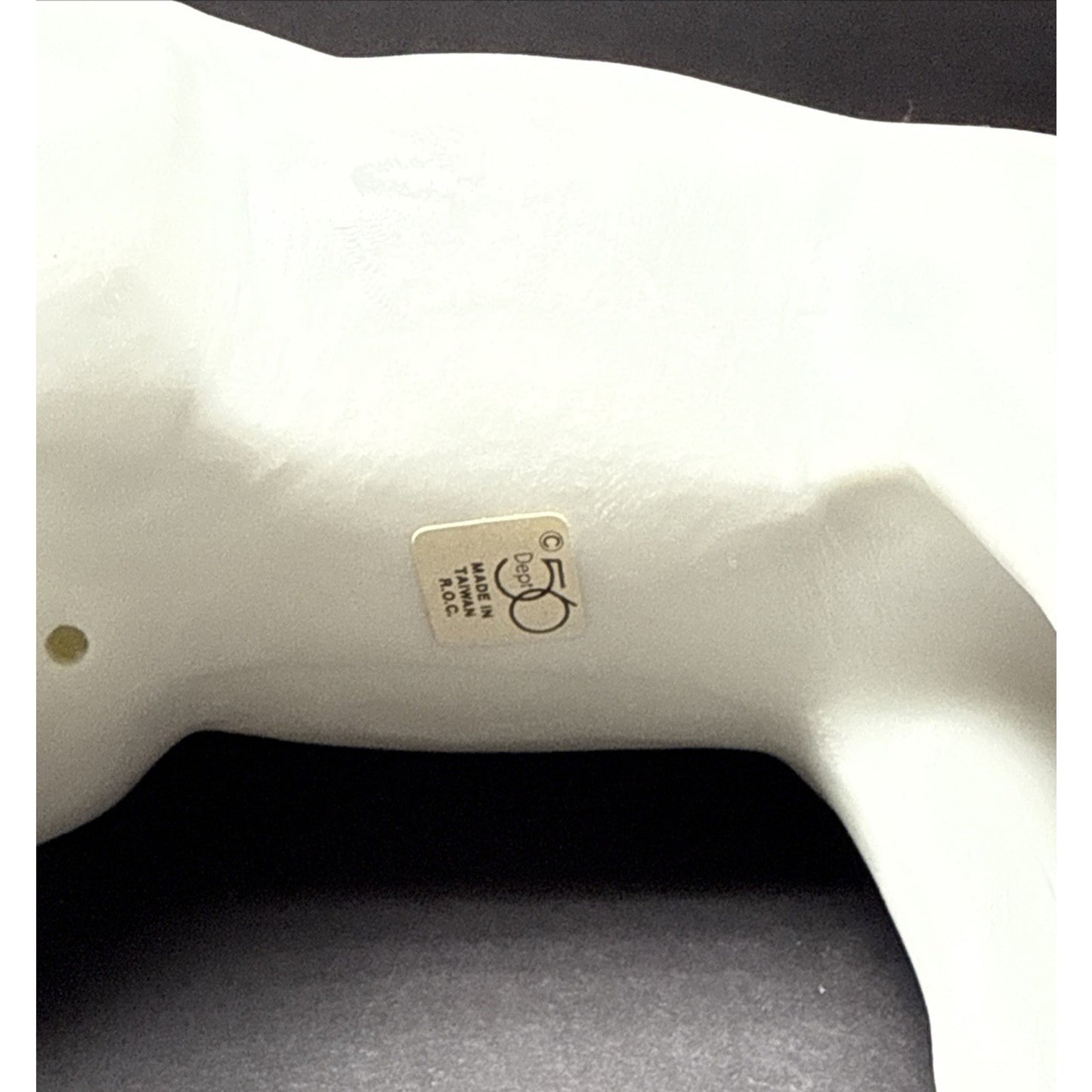 Vintage Dept 56 Snowy White Porcelain Doe Deer Sleigh Bell Statue