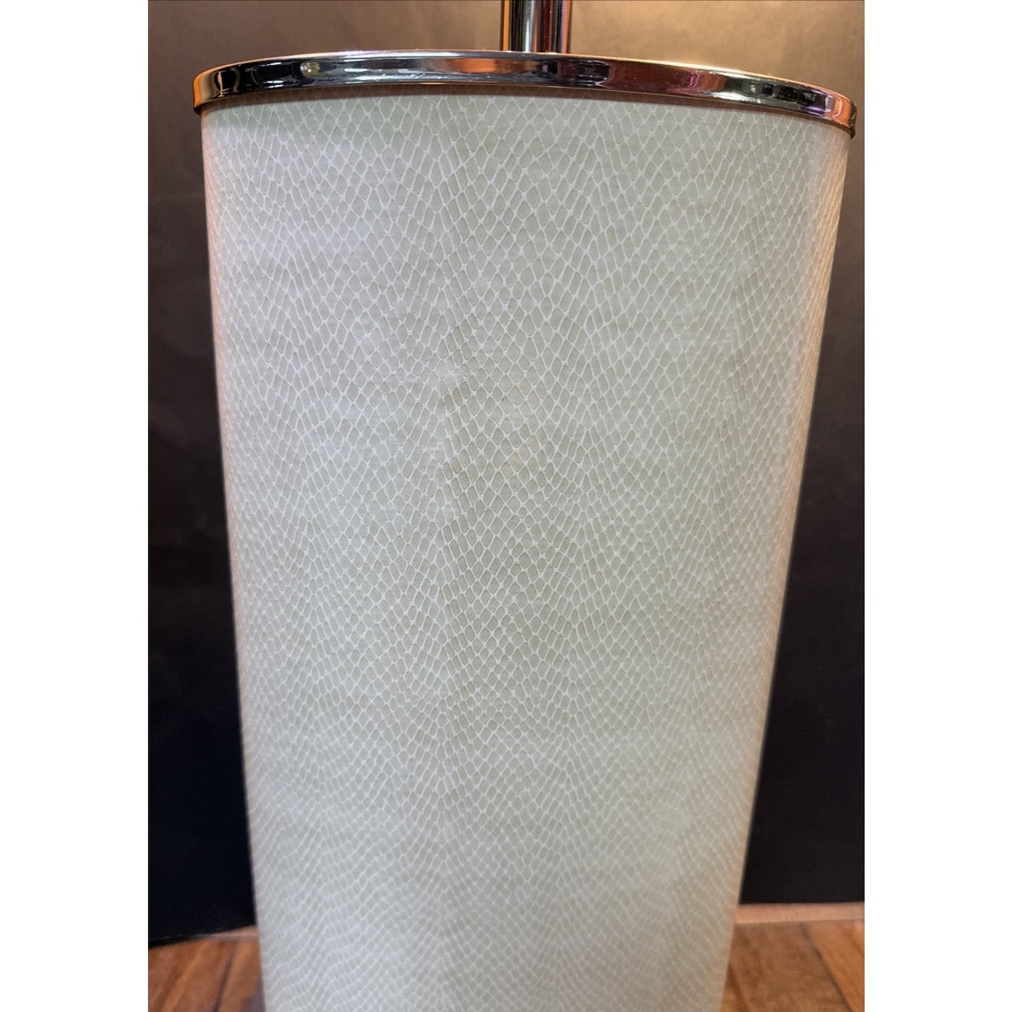 MCM Leather Snakeskin Lamp Push Button Double Light Push Button Plug In As Is