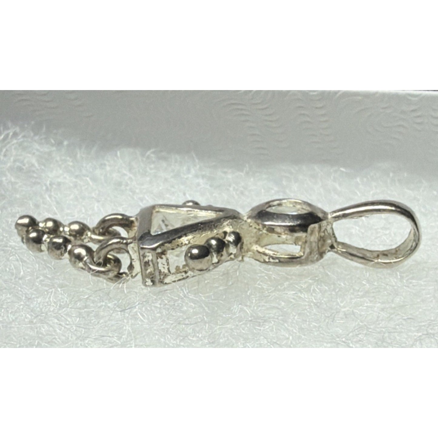 925 Sterling Silver White CZ April Birthstone Girl Articulated Charm Pendant