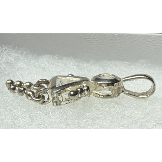 925 Sterling Silver White CZ April Birthstone Girl Articulated Charm Pendant