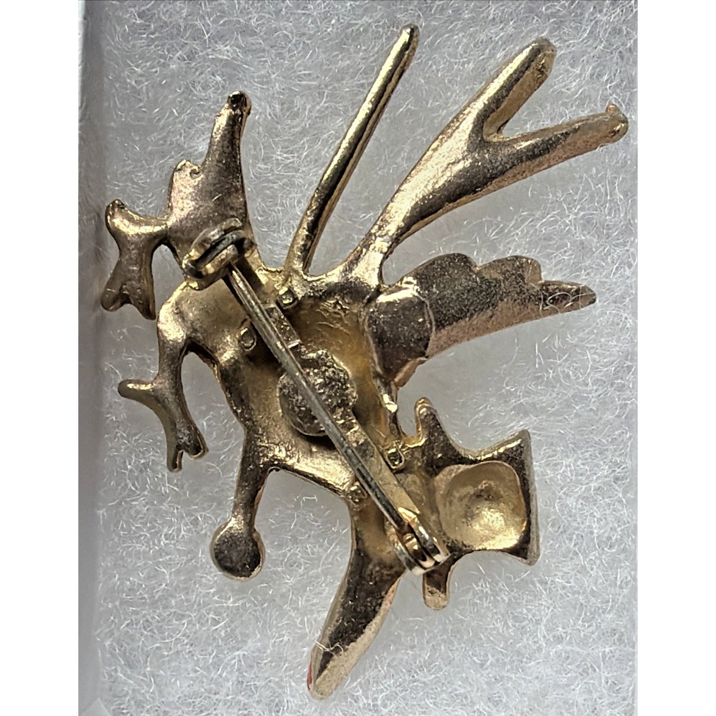 Vintage Roadrunner Natty Bird Pin Brooch Stork Gold Tone Enamel Top Hat Cane