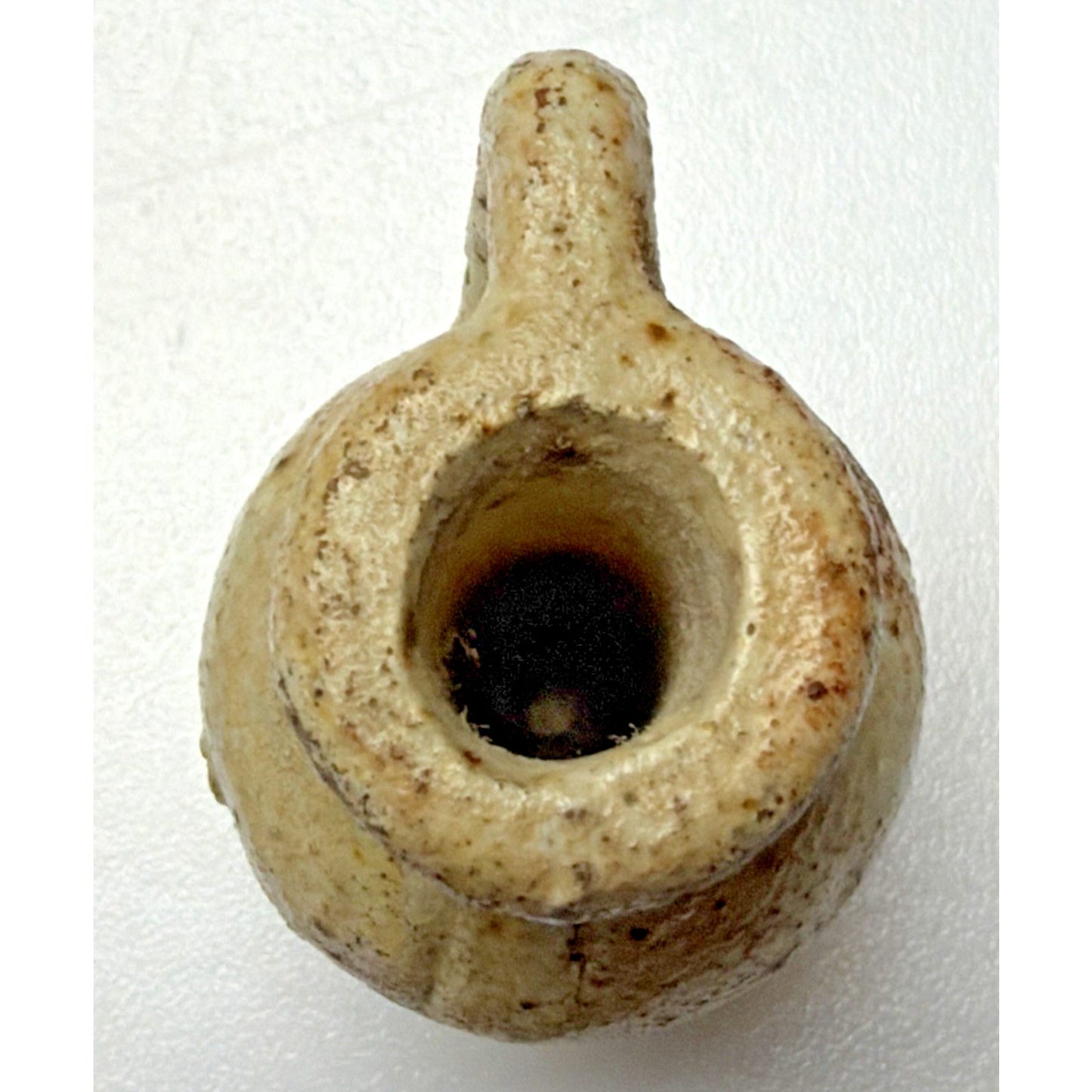 Antique Primitive Miniature Pottery Jug Handled Pitcher As Is