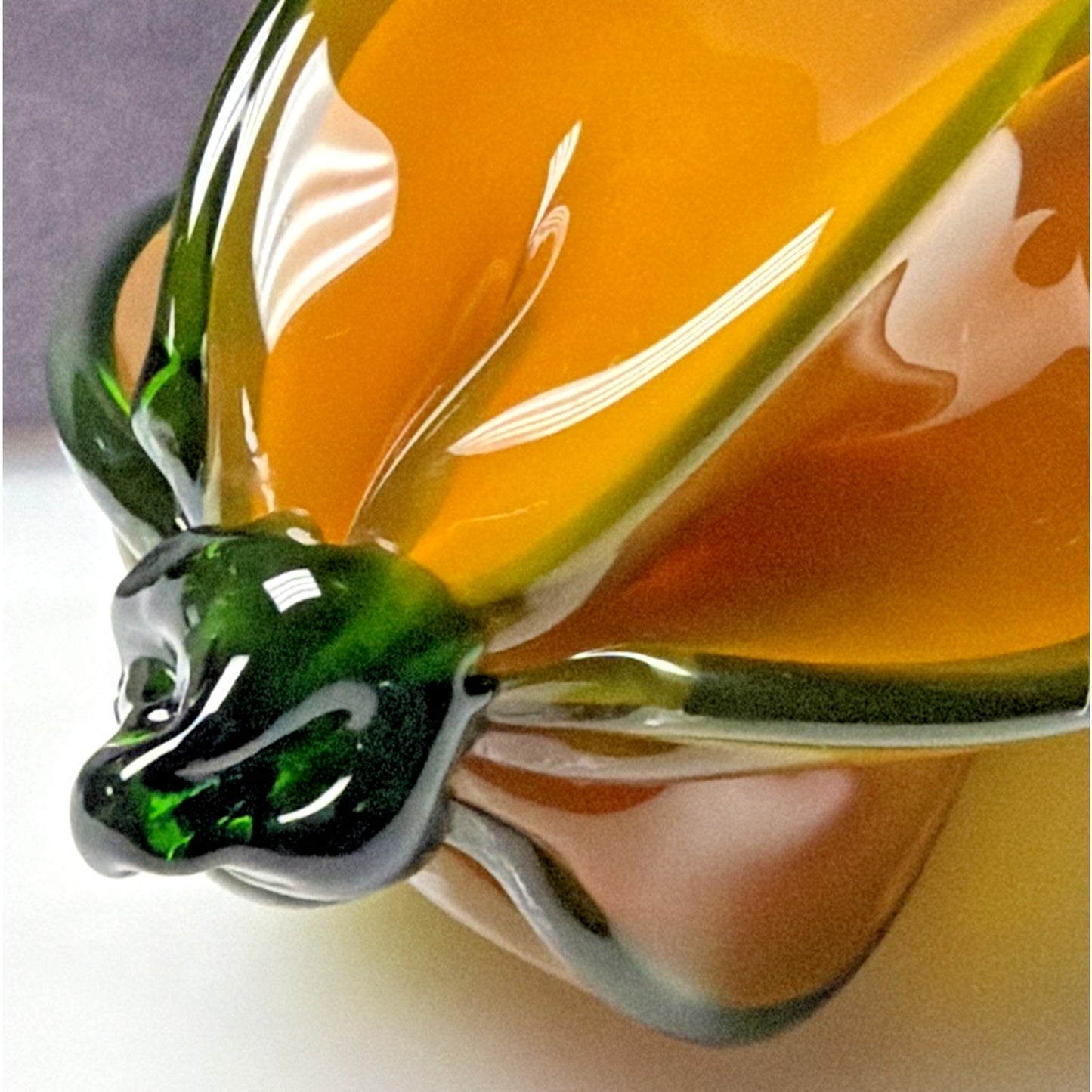 Vintage Murano Glass Star Fruit Squash Vegetable Paperweight Layered Applied