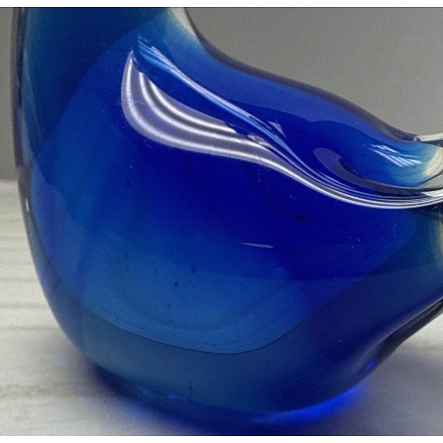 Vtg Murano Sommerso Art Glass Swan Long Neck Figurine Cobalt Blue Paperweight