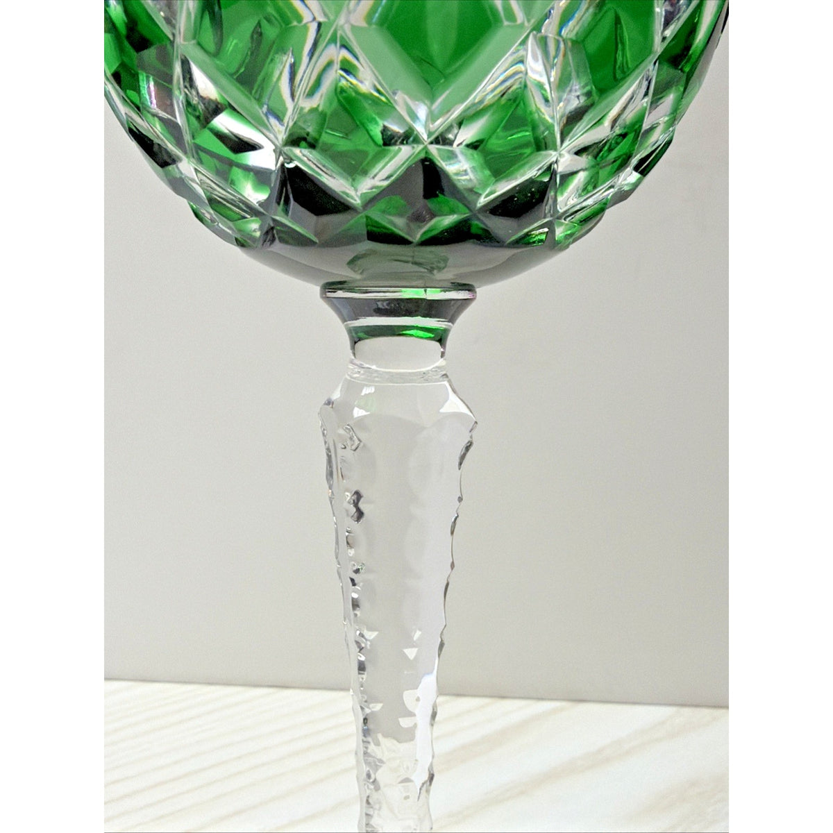 Vintage Lot of 4 Ajka Arabella Hock Crystal Wine Glass Cut To Clear