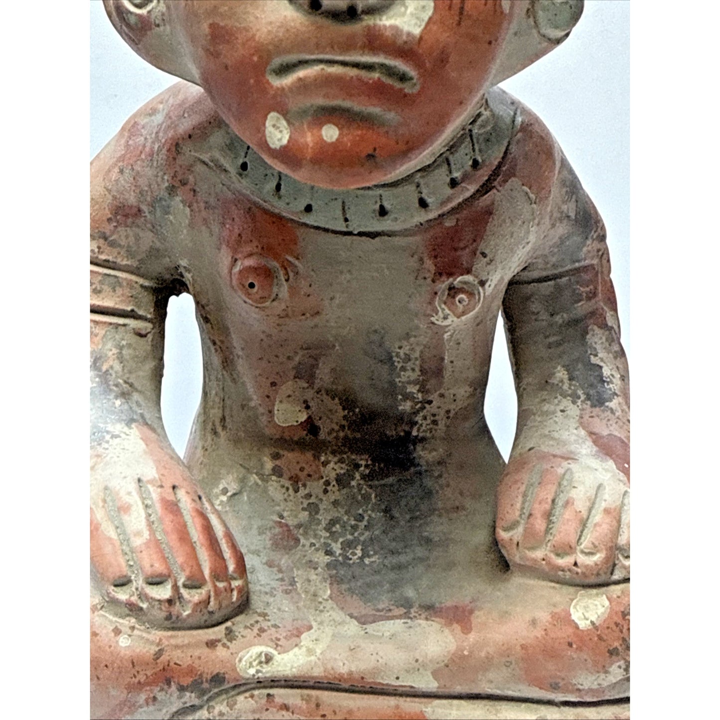 Old Mexican Terra Cotta Clay Zapotec Princess Sculpture Folk Art Marked As Is