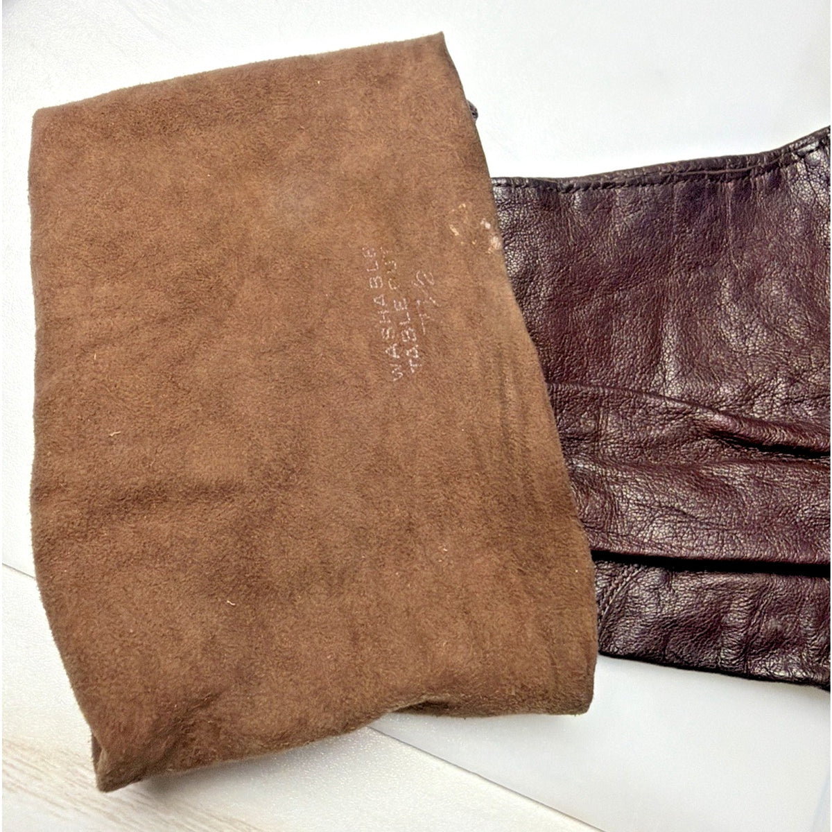 Vintage Launder Leather Brown Gloves Washable Table Cut Size 7.5 As Is